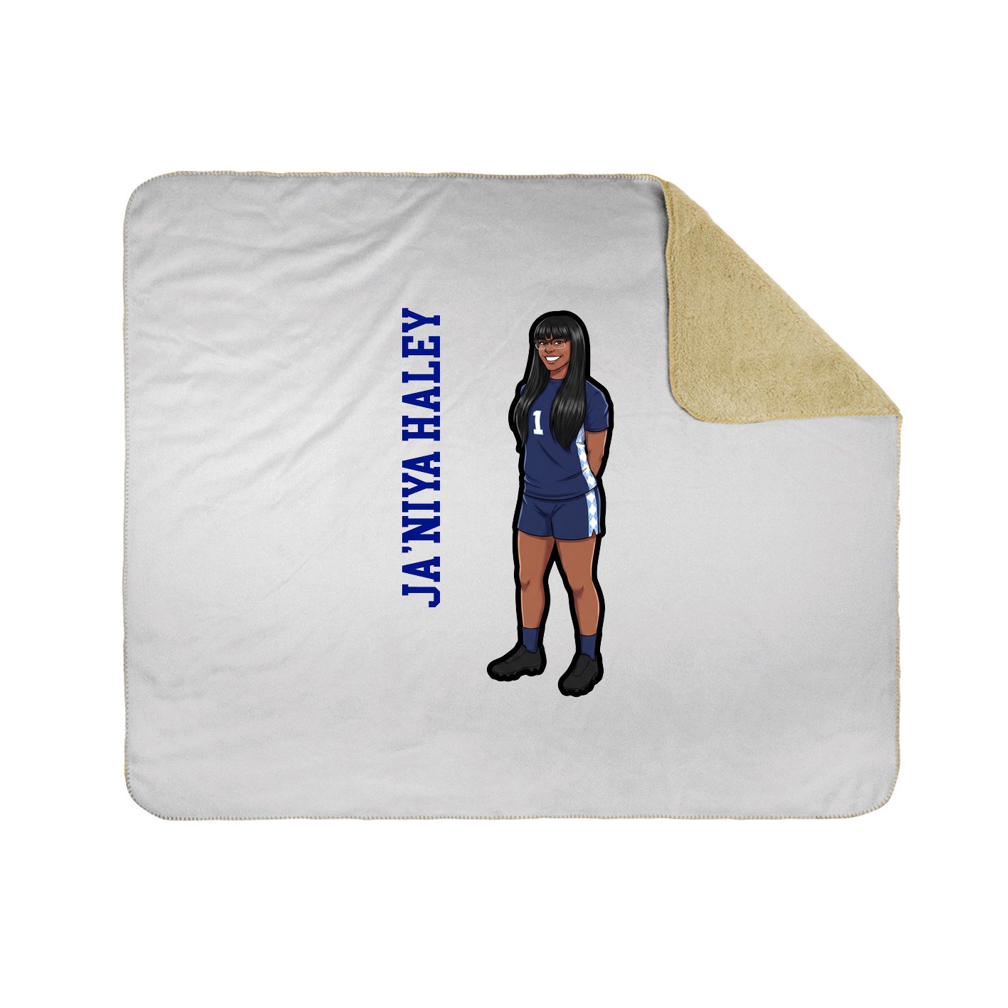 Throw Blanket — Name Vertical in White