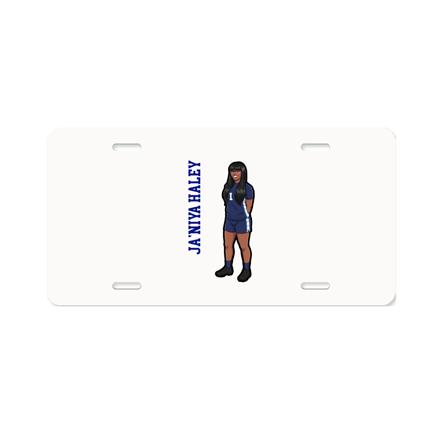 License Plate — Name Vertical in Classic