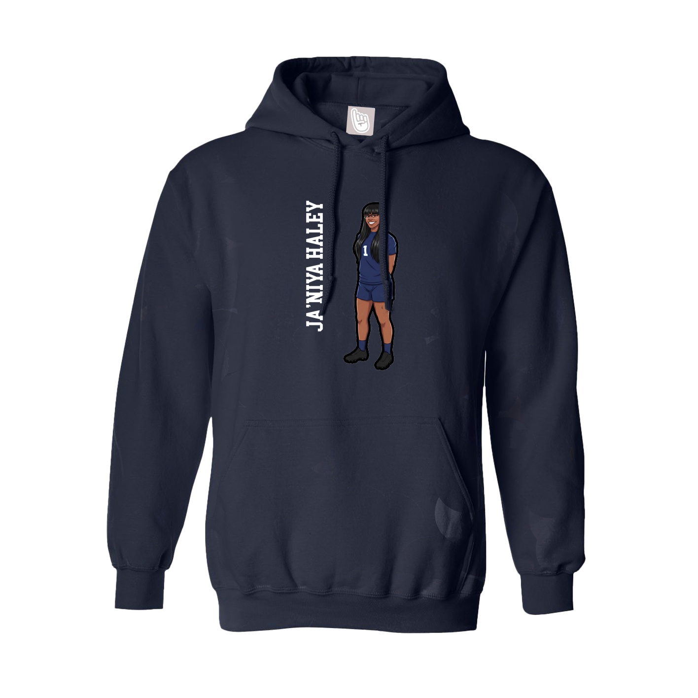 Youth Hoodie — Name Vertical in Navy