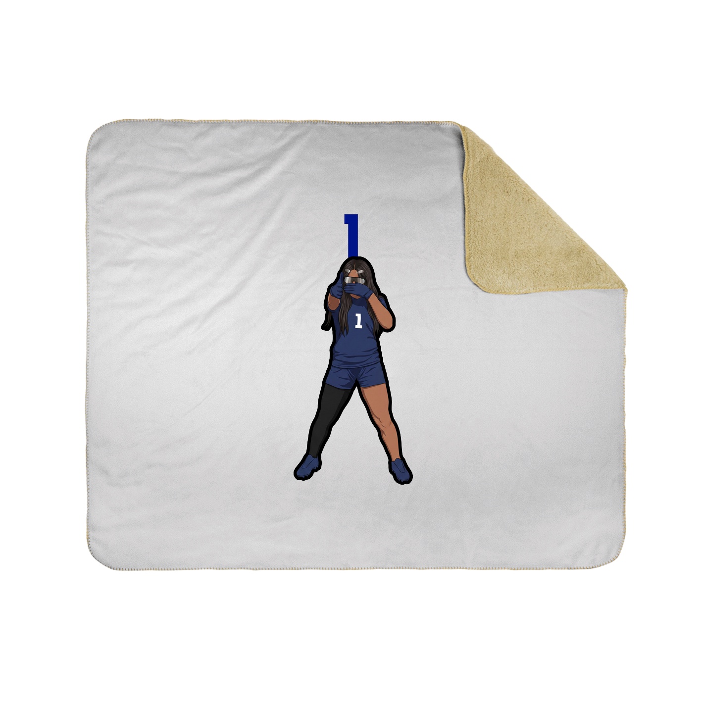 Throw Blanket — Number Top in White