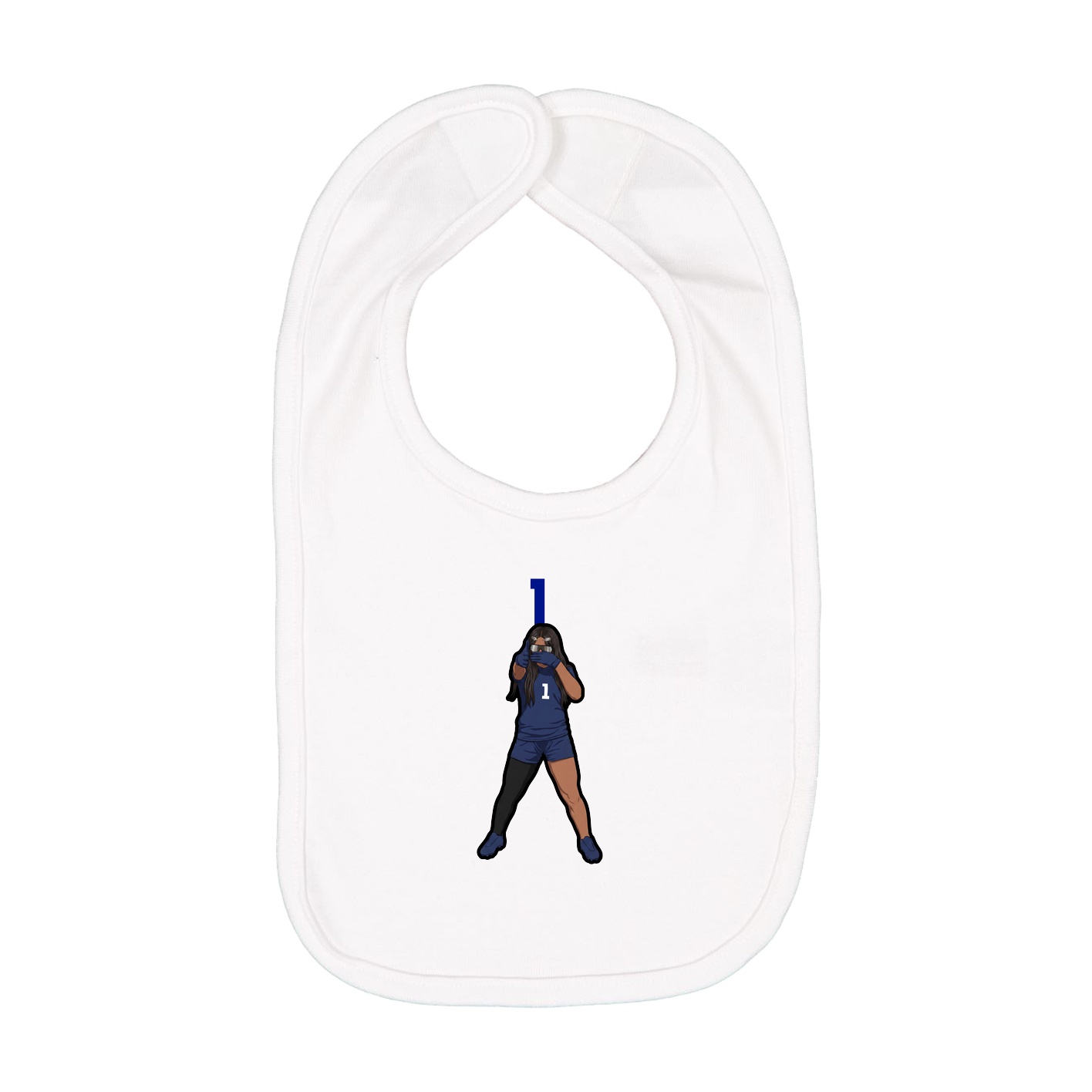 Infant Bib — Number Top in White