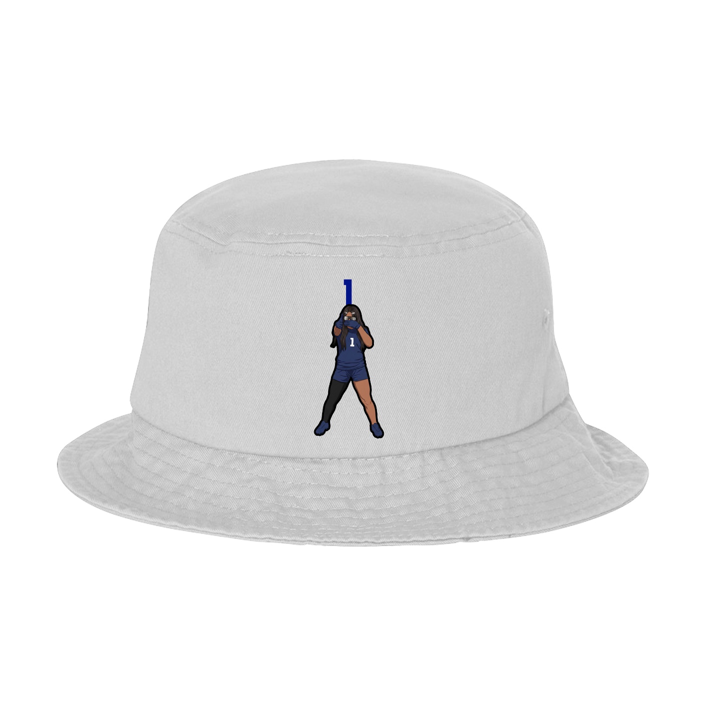 Bucket Cap — Number Top in White