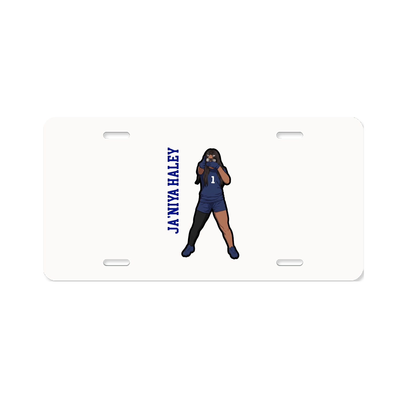 License Plate — Name Vertical in Classic