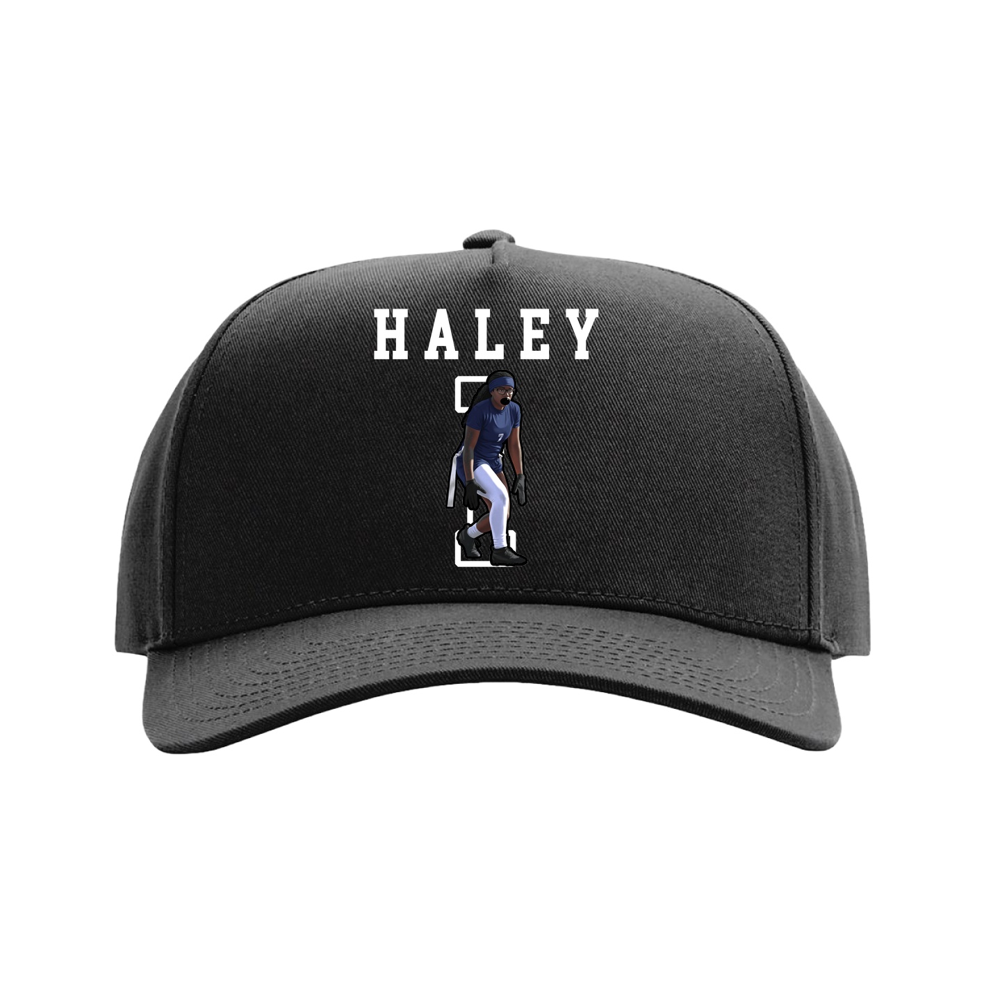 Full Fabric Five-Panel Champ Cap — Shirsey in Black