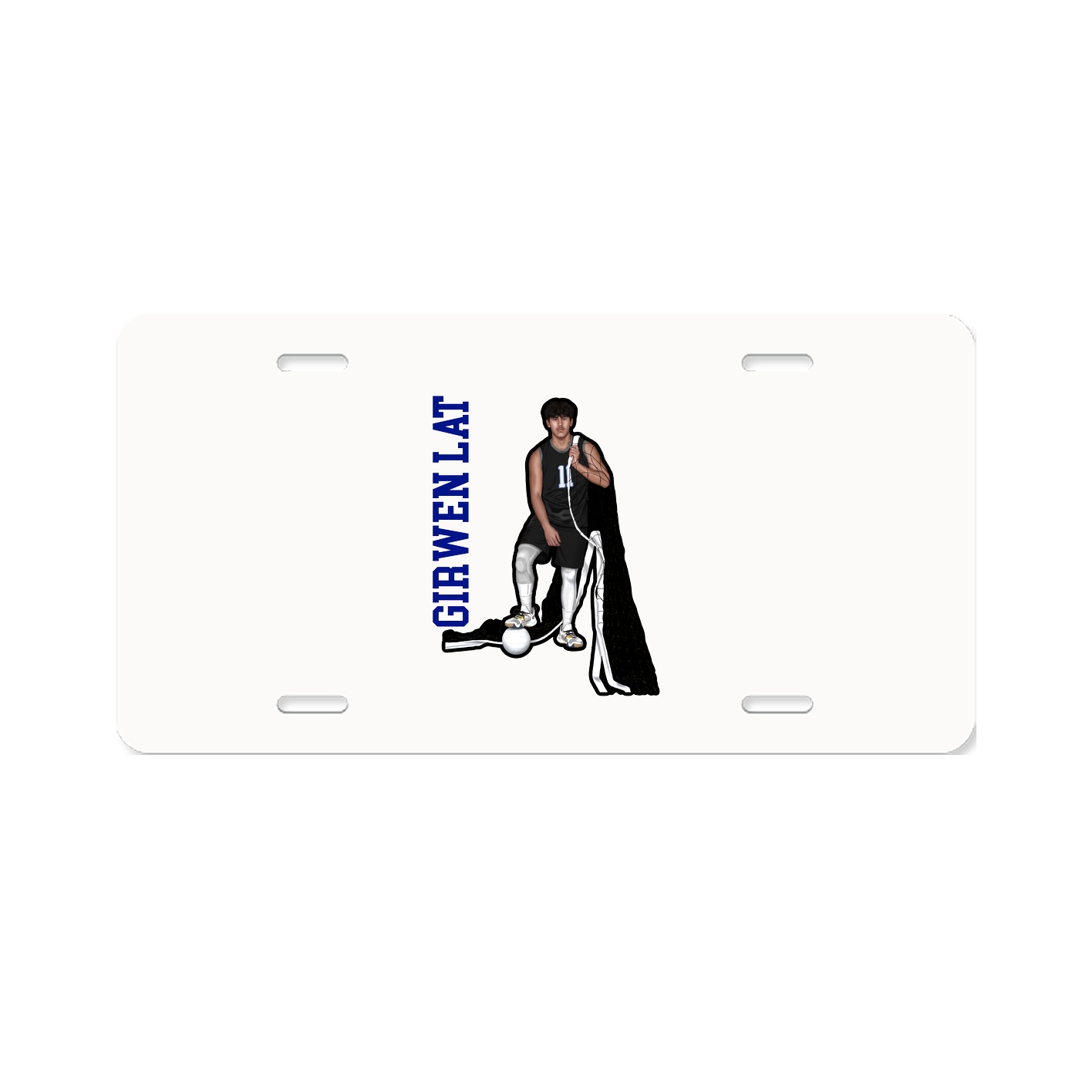 License Plate — Name Vertical in Classic