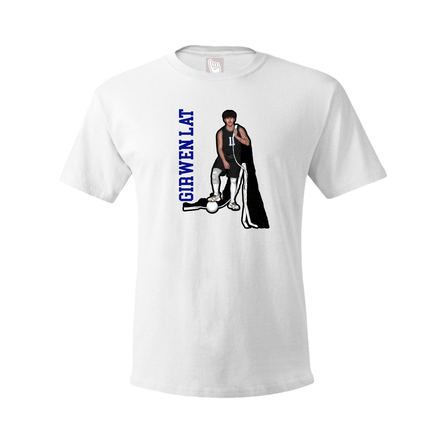 Youth Tee — Name Vertical in White