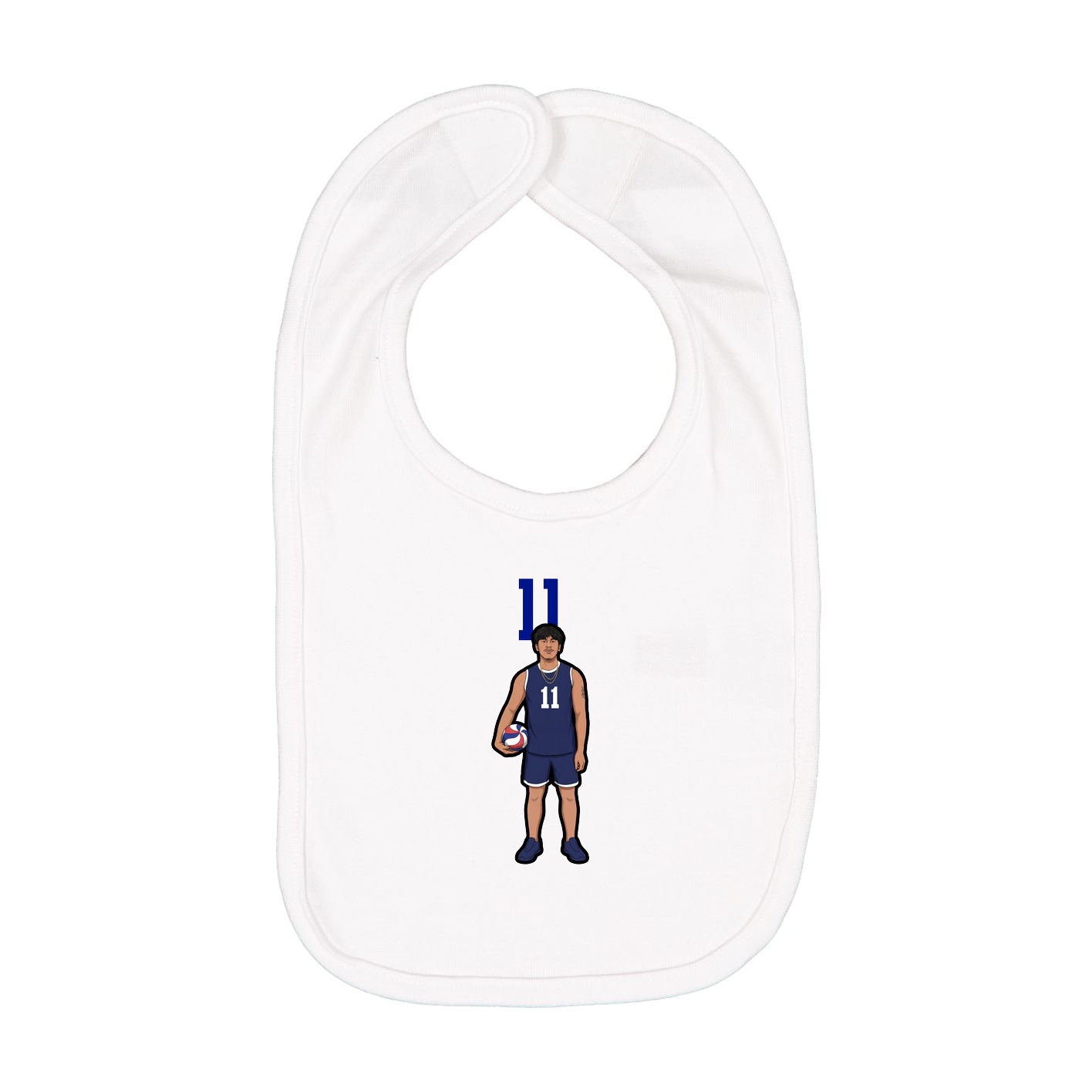 Infant Bib — Number Top in White