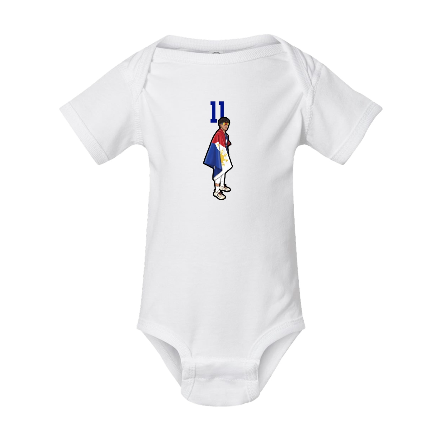 Baby Onesie — Number Top in White