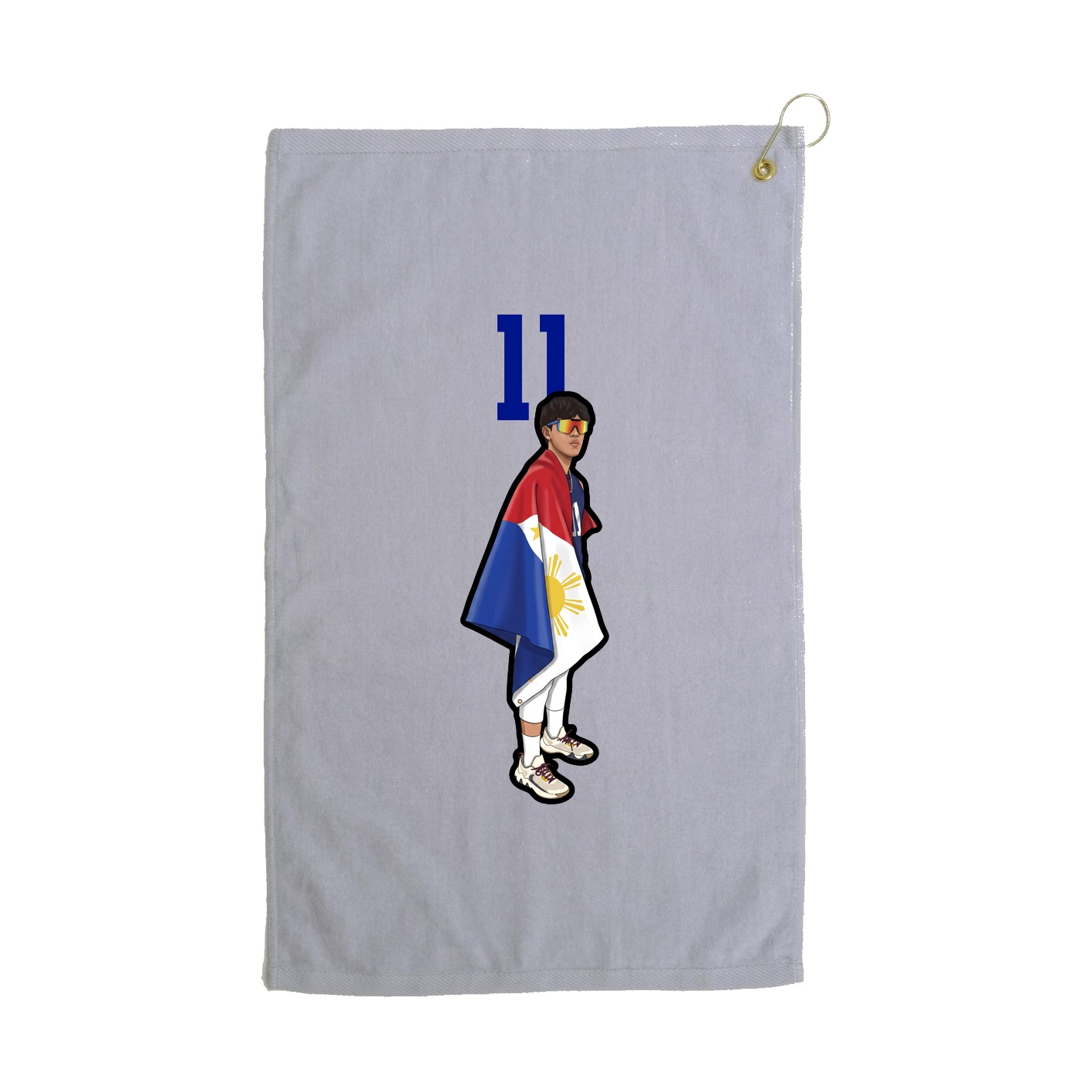 Golf Towel — Number Top in Grey