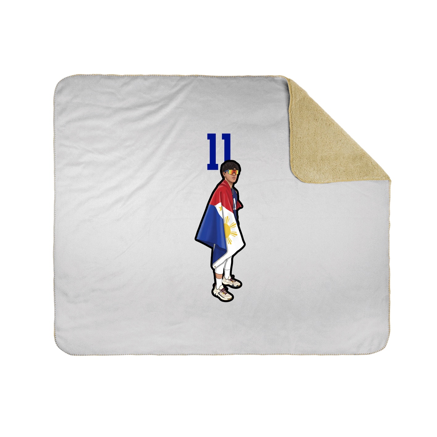 Throw Blanket — Number Top in White