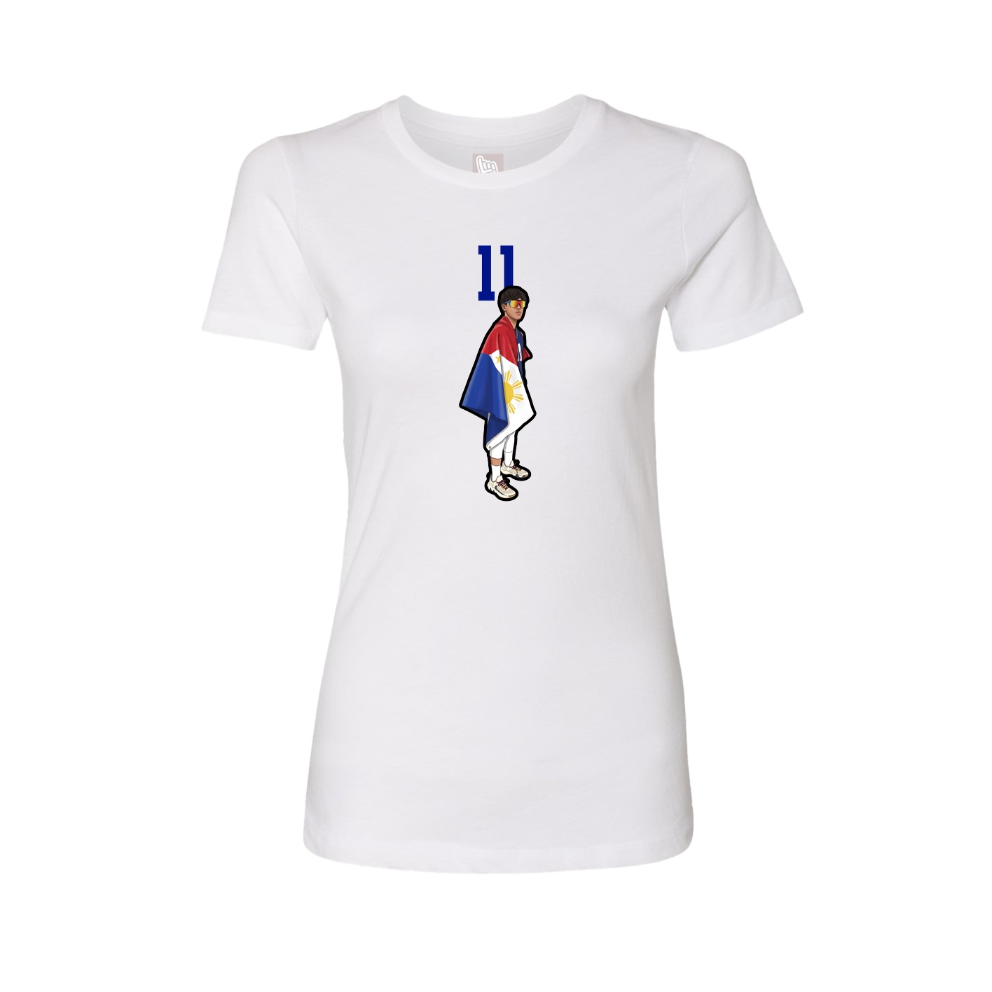 Fitted Women's Tee — Number Top in White