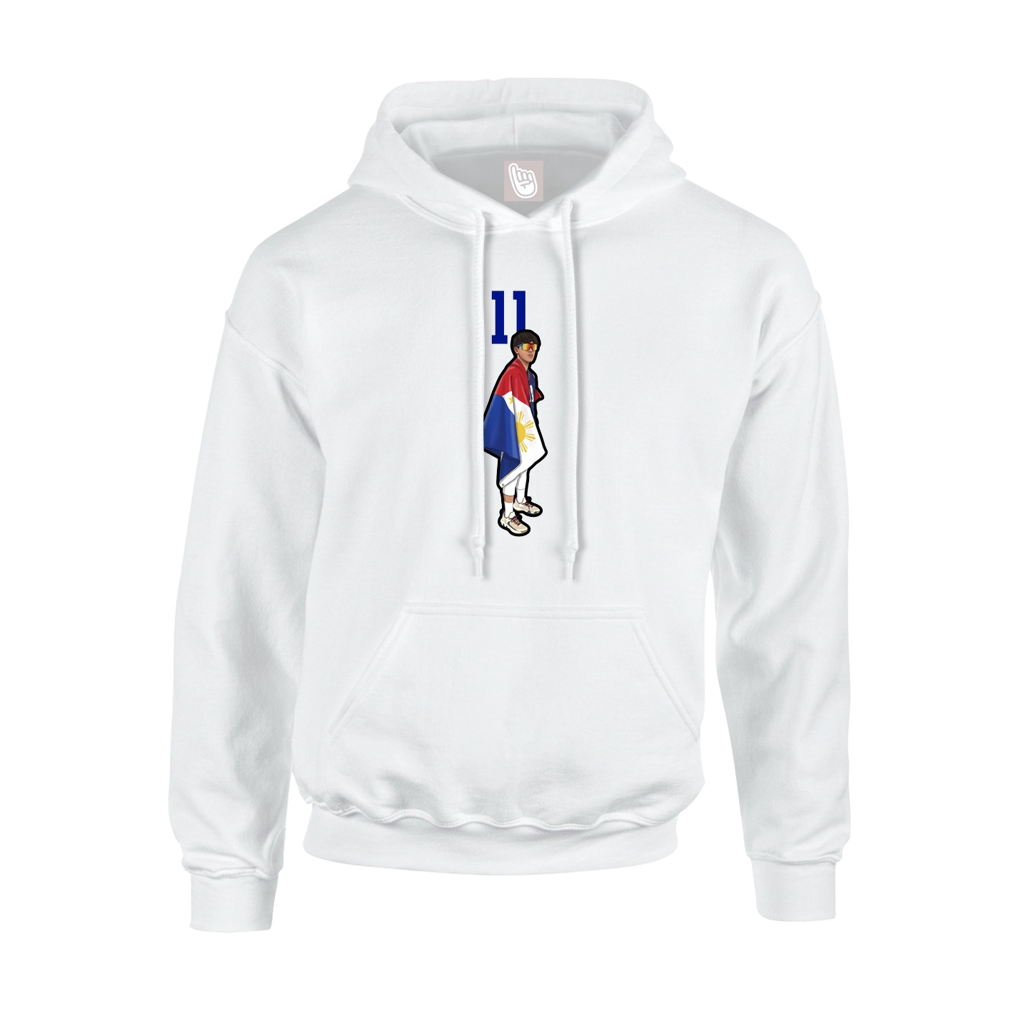 Hoodie — Number Top in White
