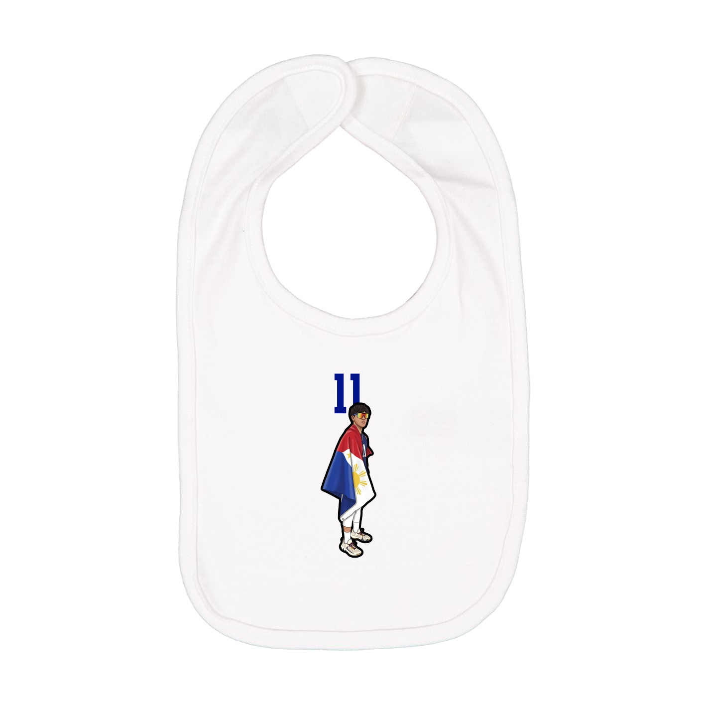 Infant Bib — Number Top in White