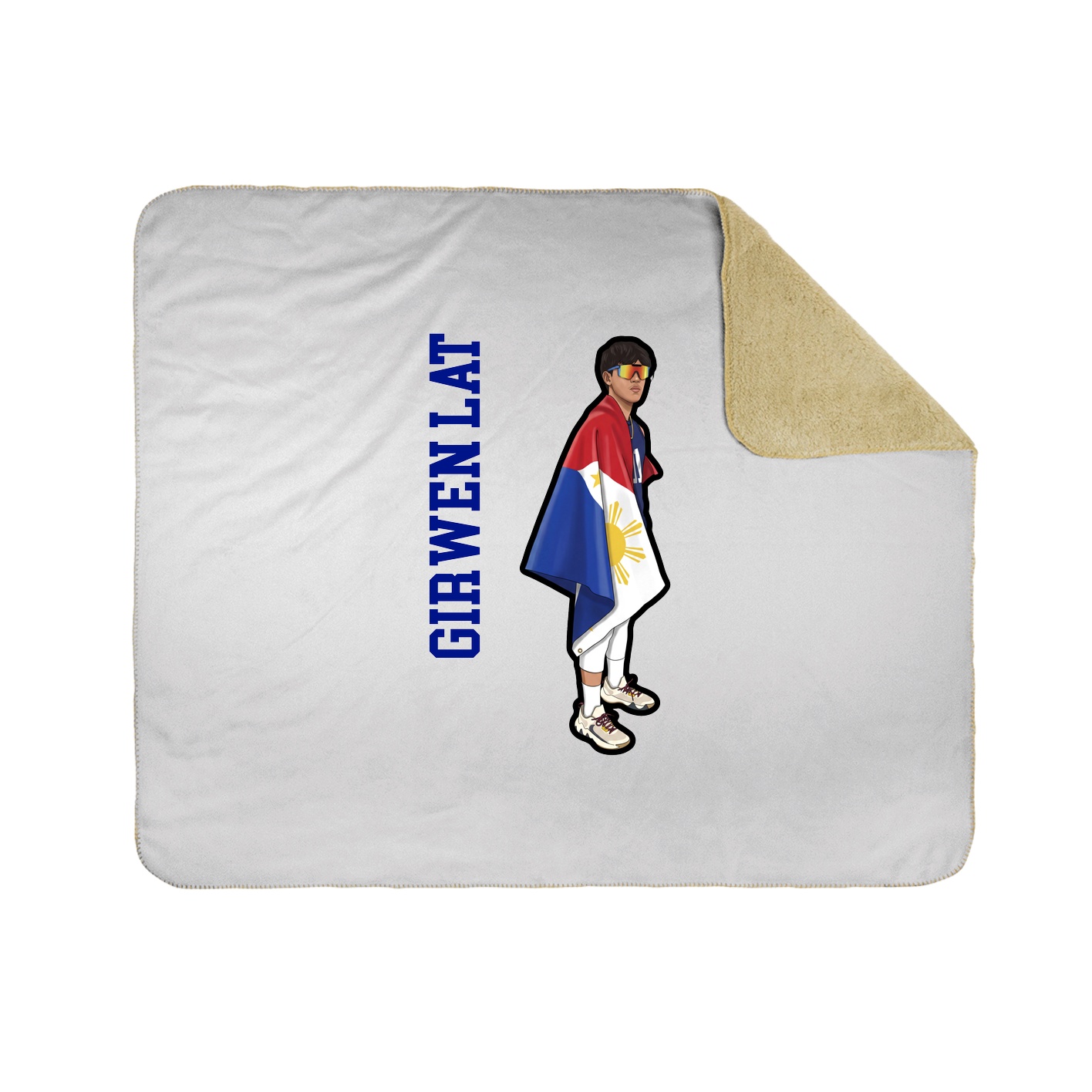 Throw Blanket — Name Vertical in White