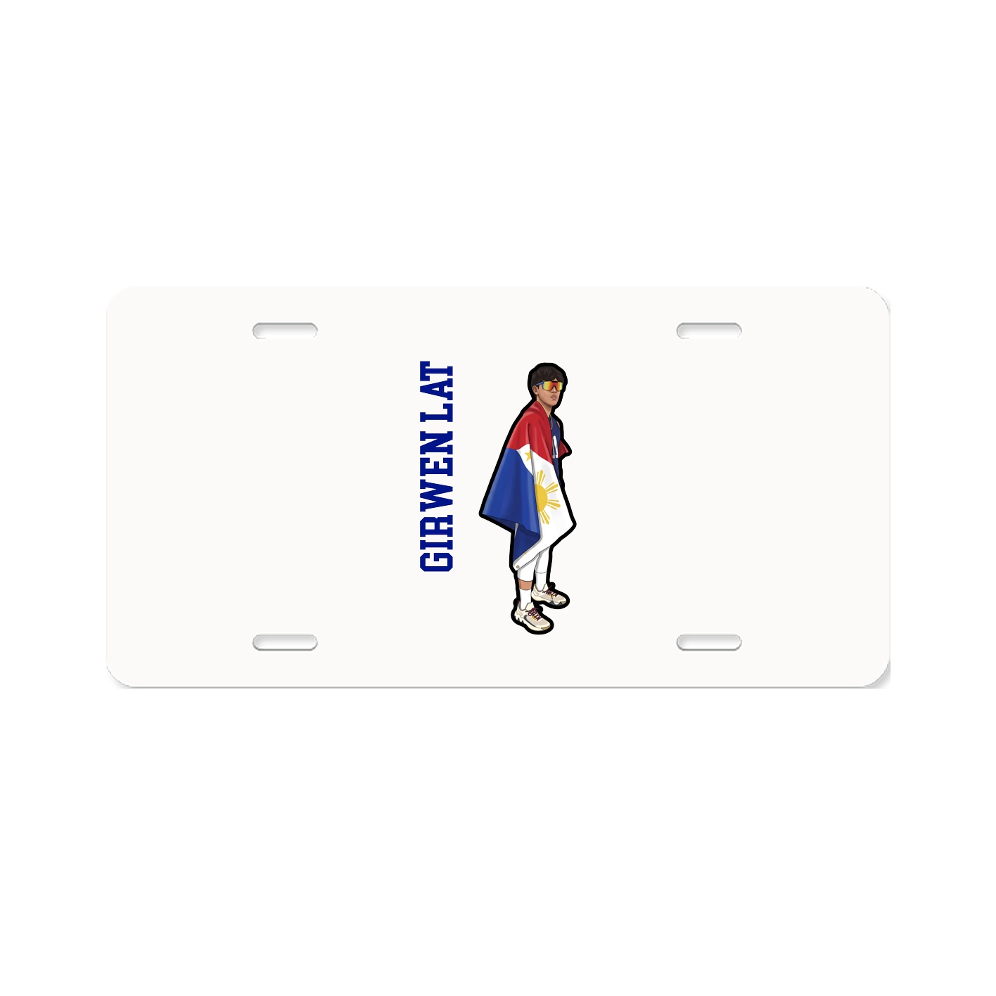 License Plate — Name Vertical in Classic