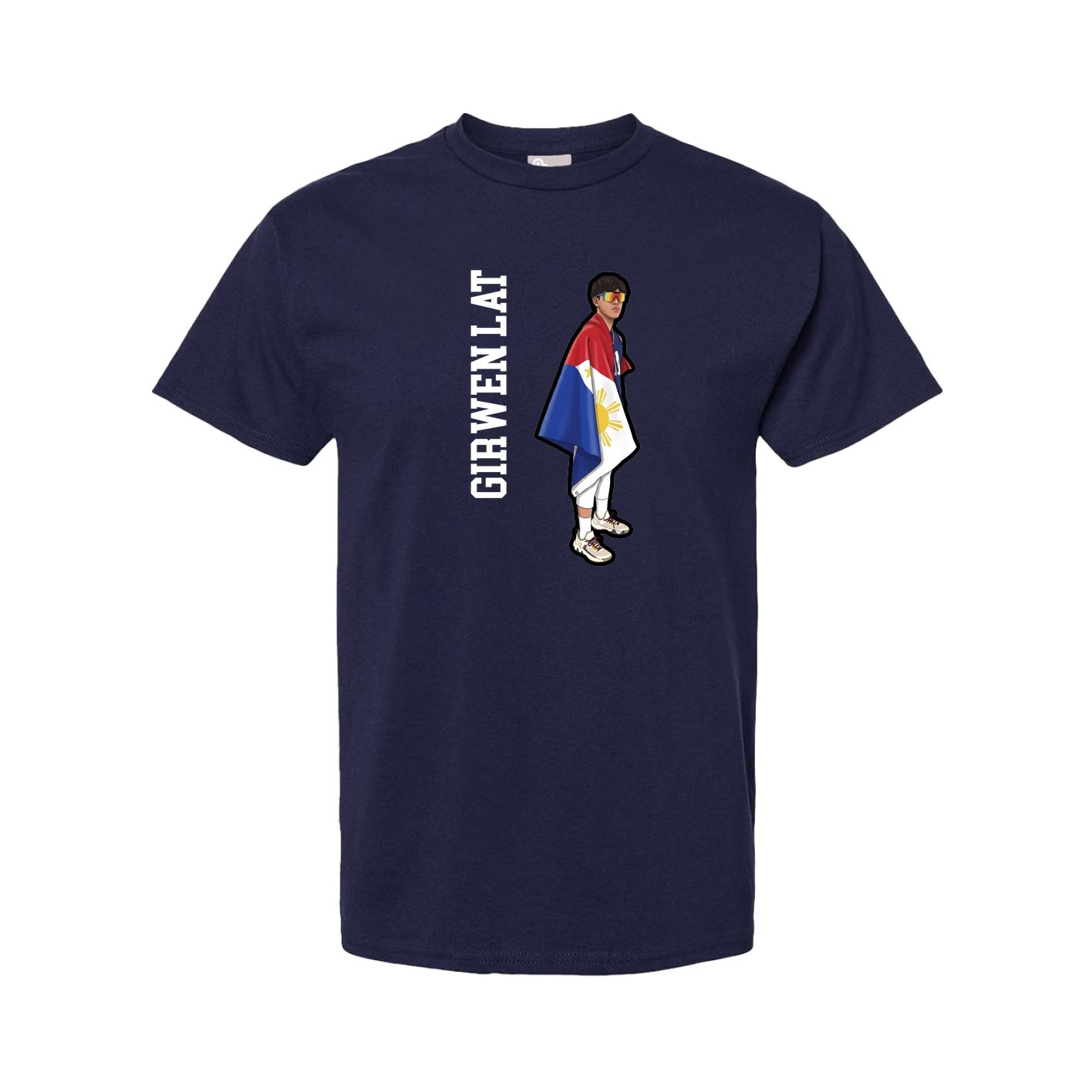 Tee — Name Vertical in Navy