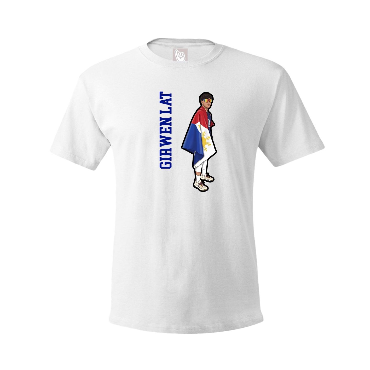 Youth Tee — Name Vertical in White