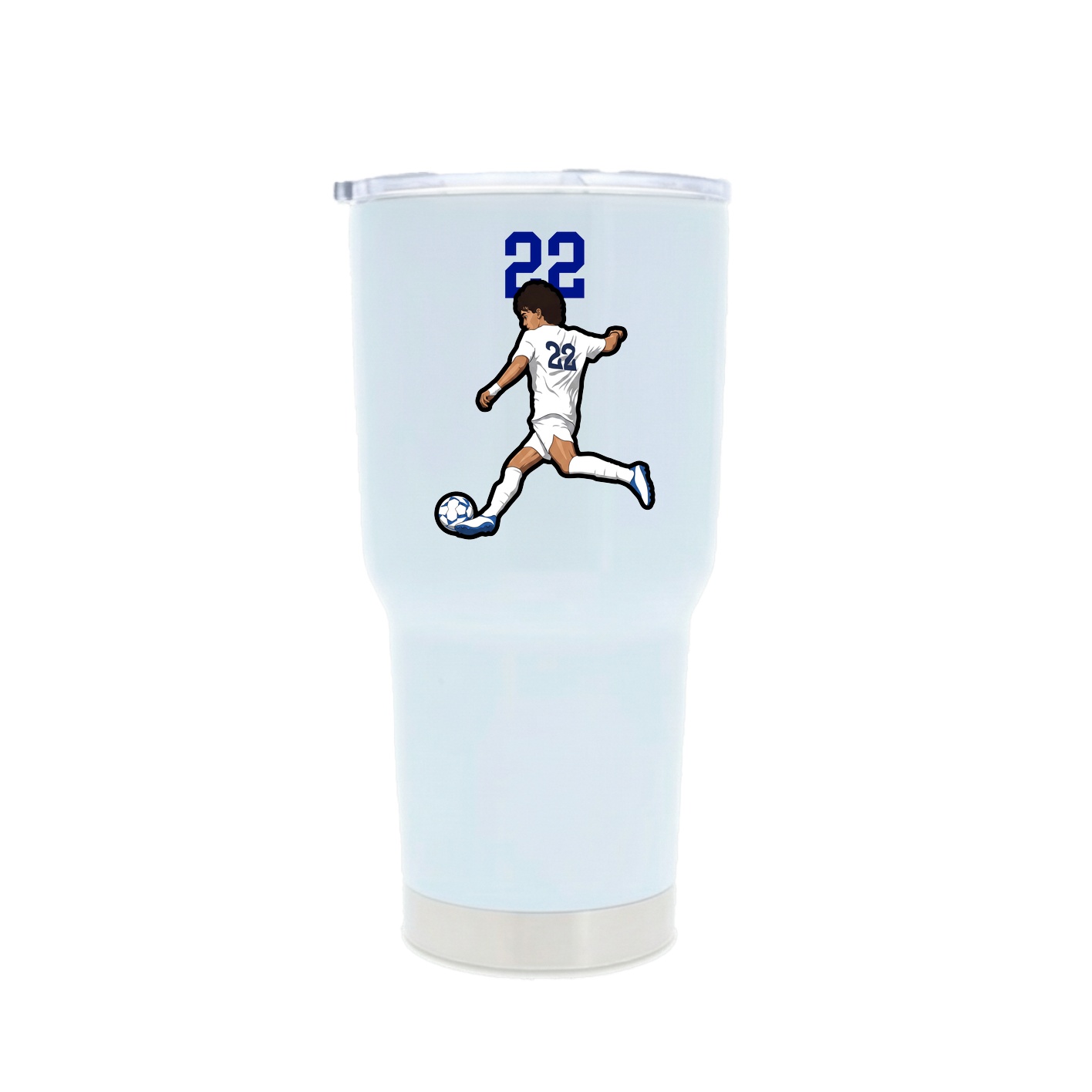 30oz Stainless Steel Tumbler — Number Top in White
