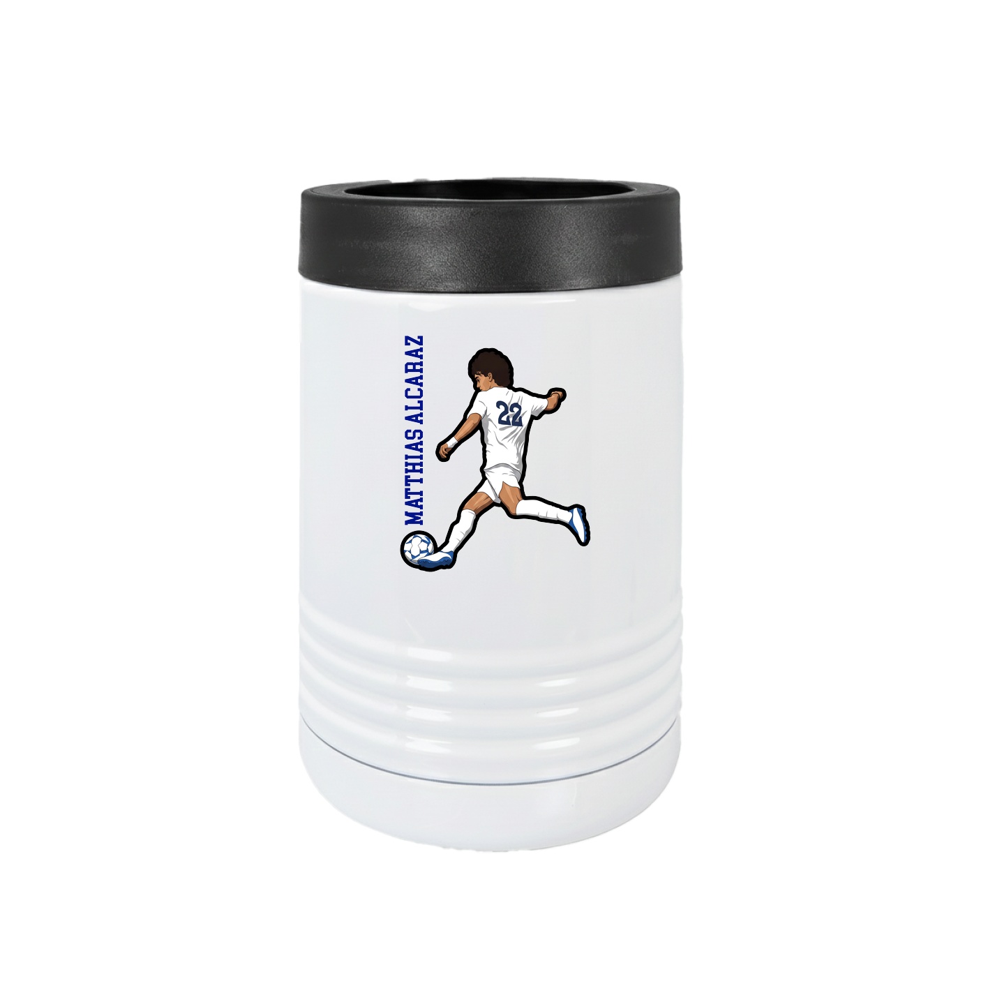 Beverage Holder — Name Vertical in White