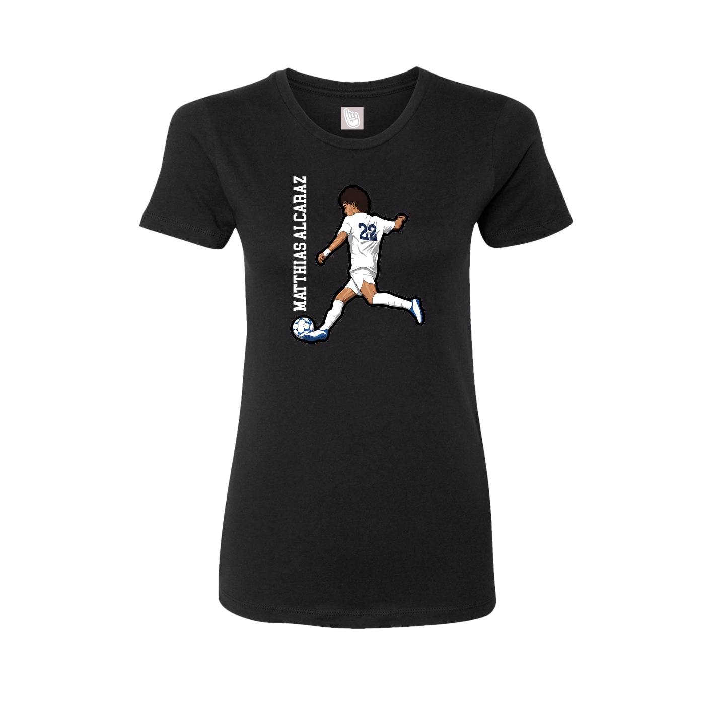 Womens Tee — Name Vertical in Black