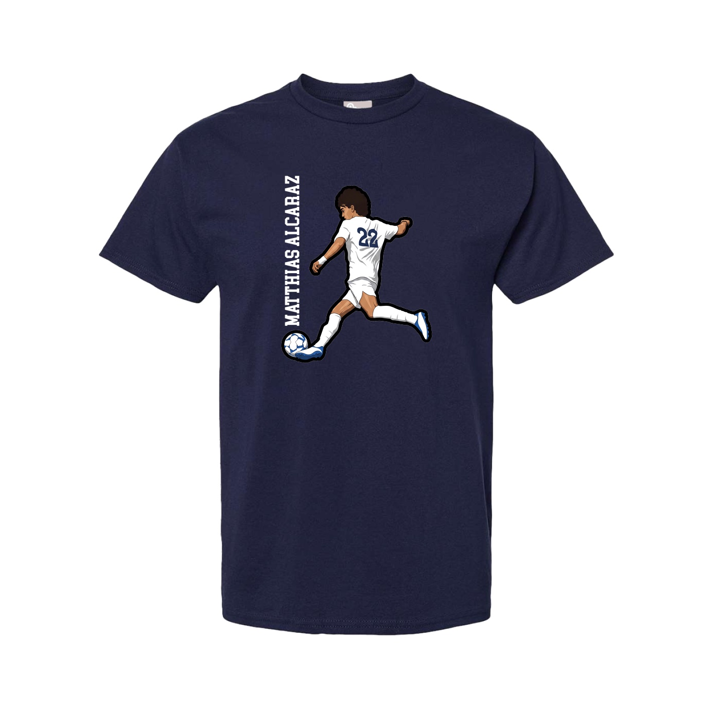 Youth Tee — Name Vertical in Navy