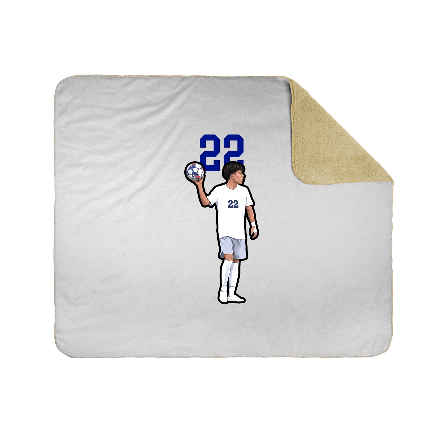 Throw Blanket — Number Top in White