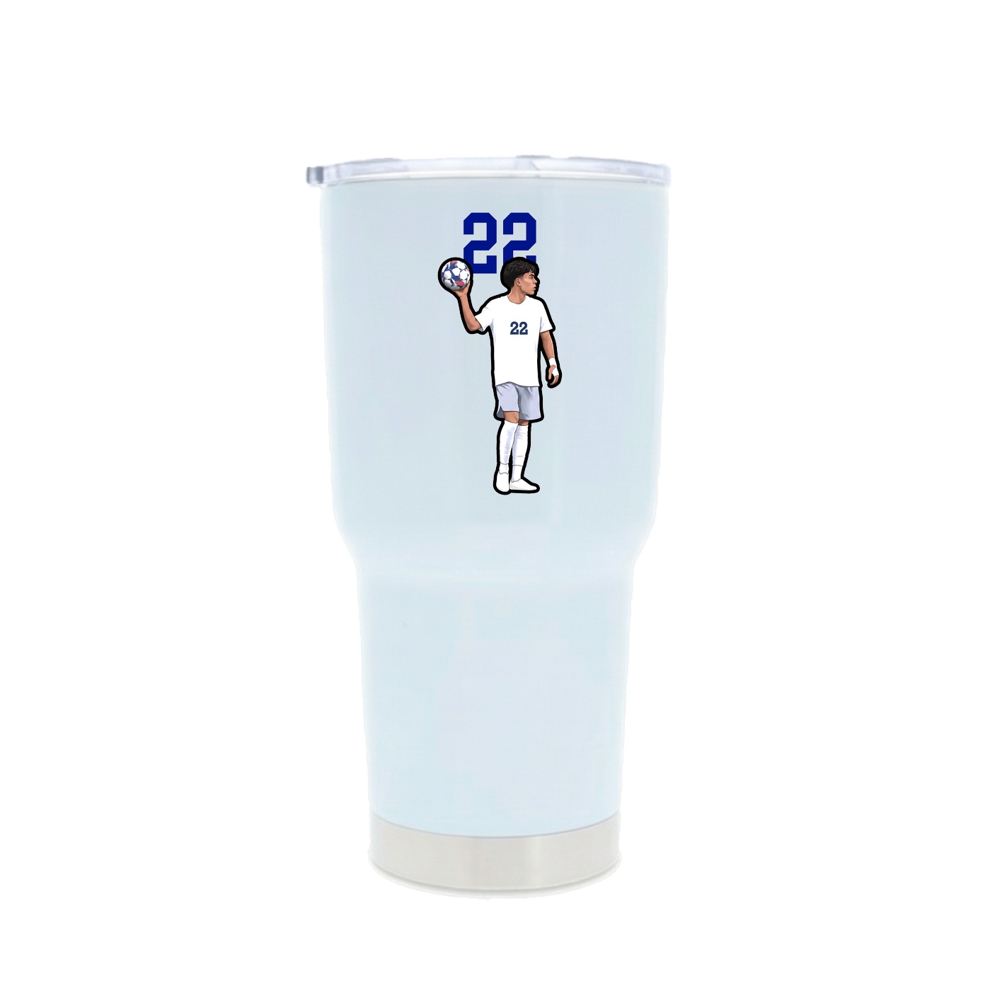 30oz Stainless Steel Tumbler — Number Top in White