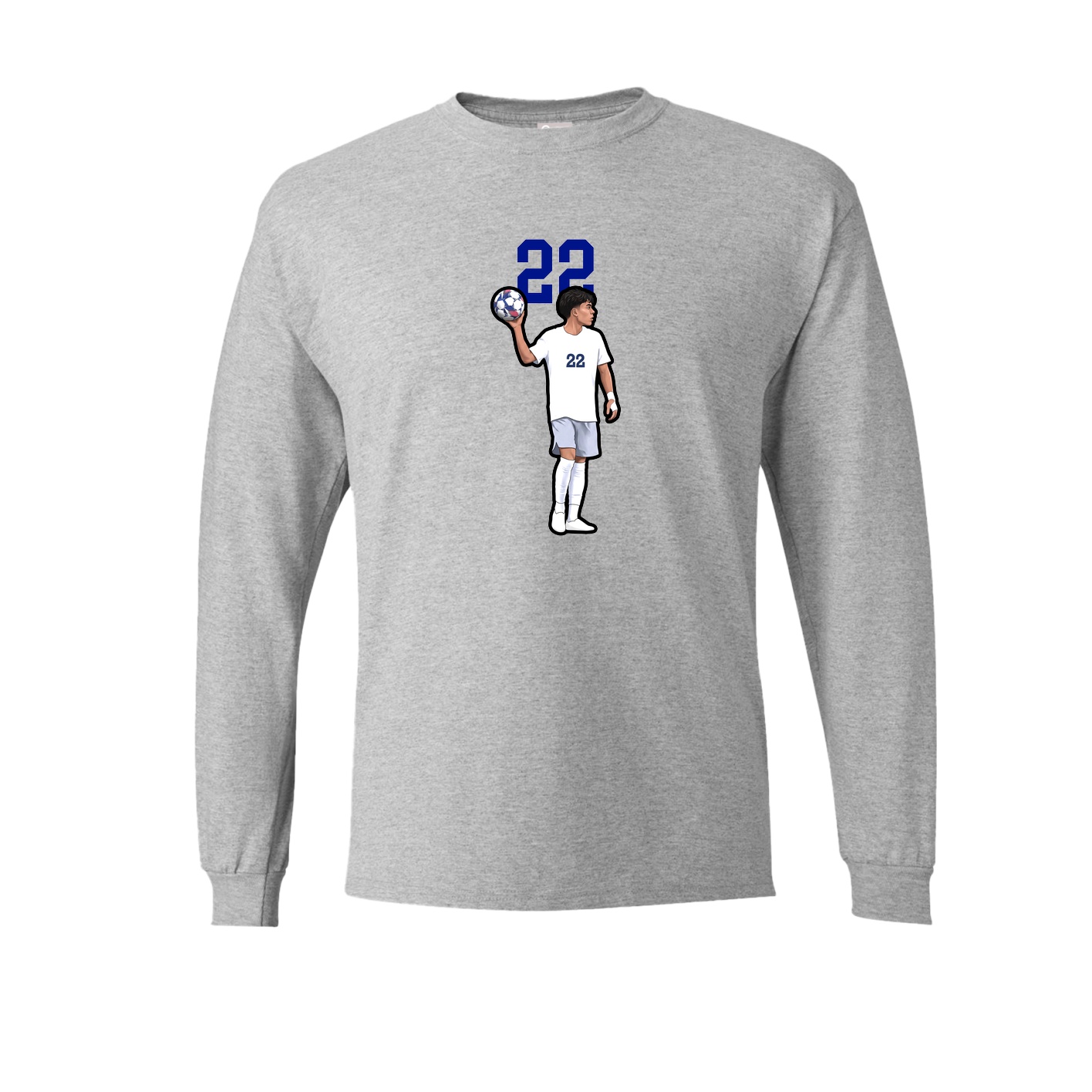 Long Sleeve Tee — Number Top in Grey