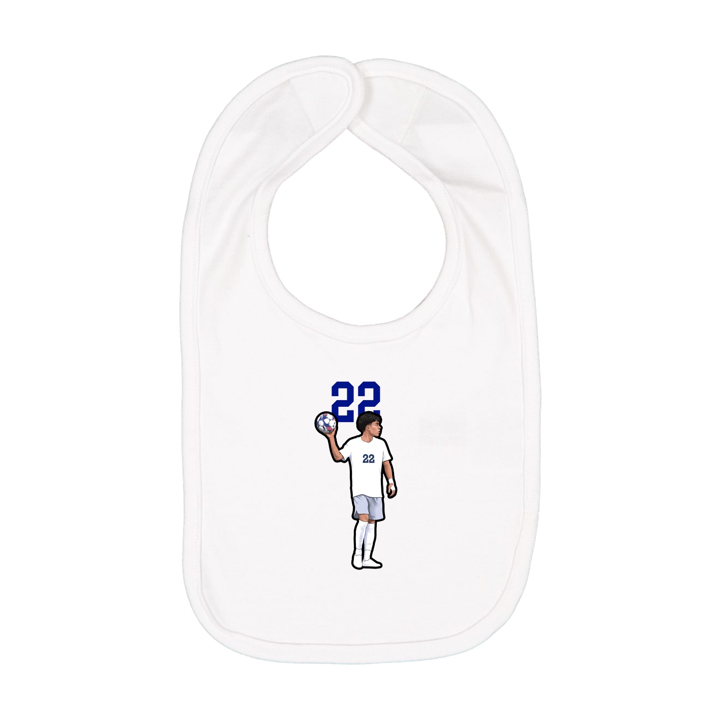 Infant Bib — Number Top in White