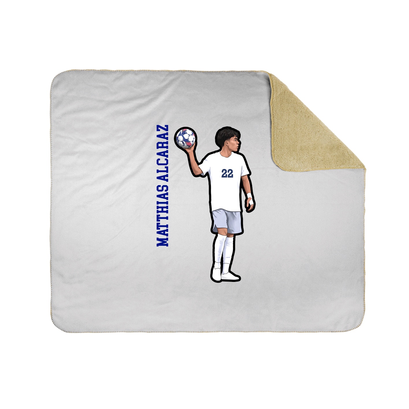 Throw Blanket — Name Vertical in White