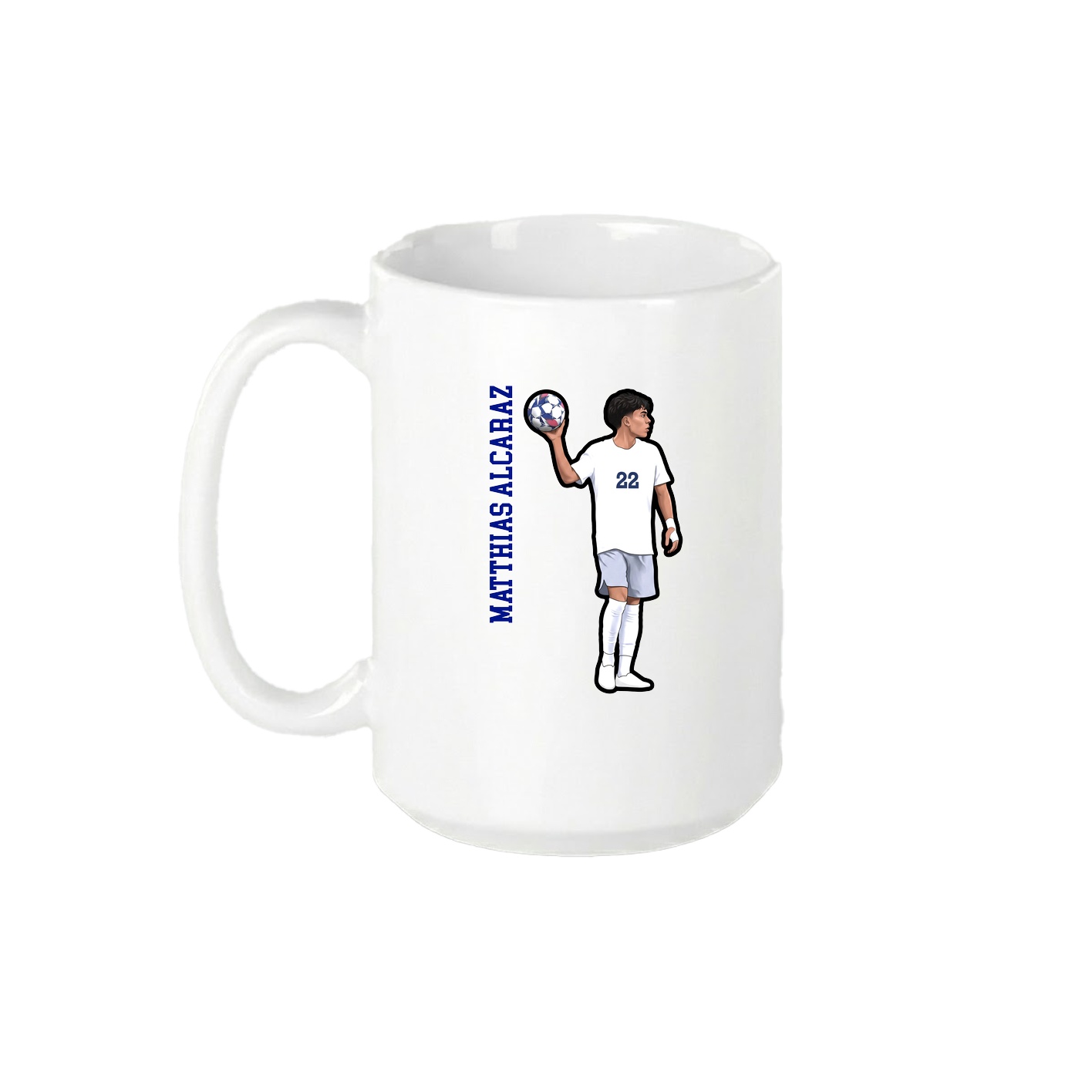 15oz Coffee Mug — Name Vertical in White