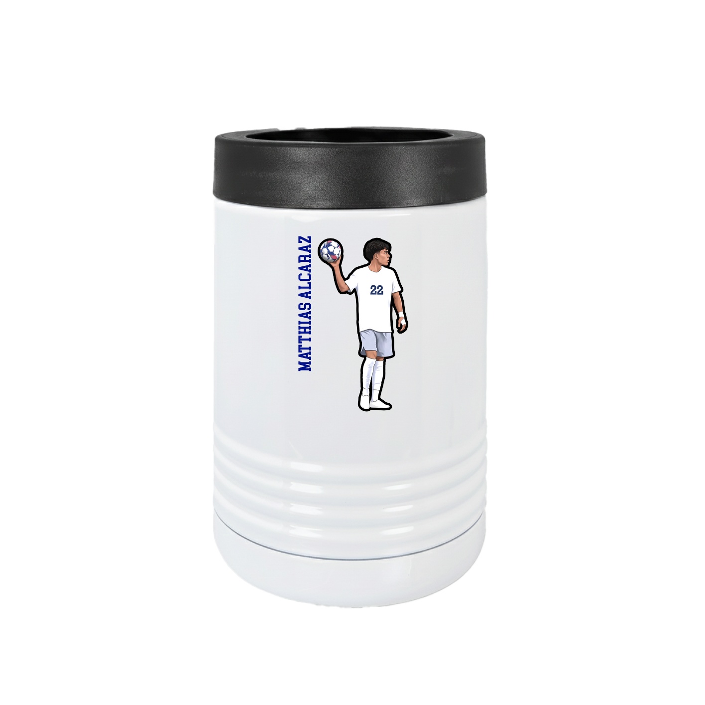 Beverage Holder — Name Vertical in White