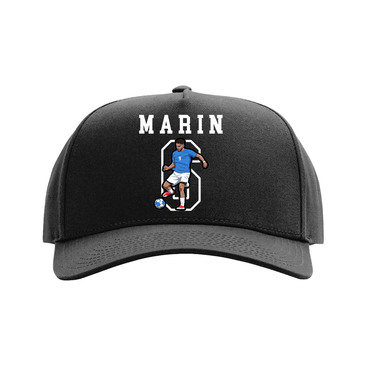 Full Fabric Five-Panel Champ Cap — Shirsey in Black