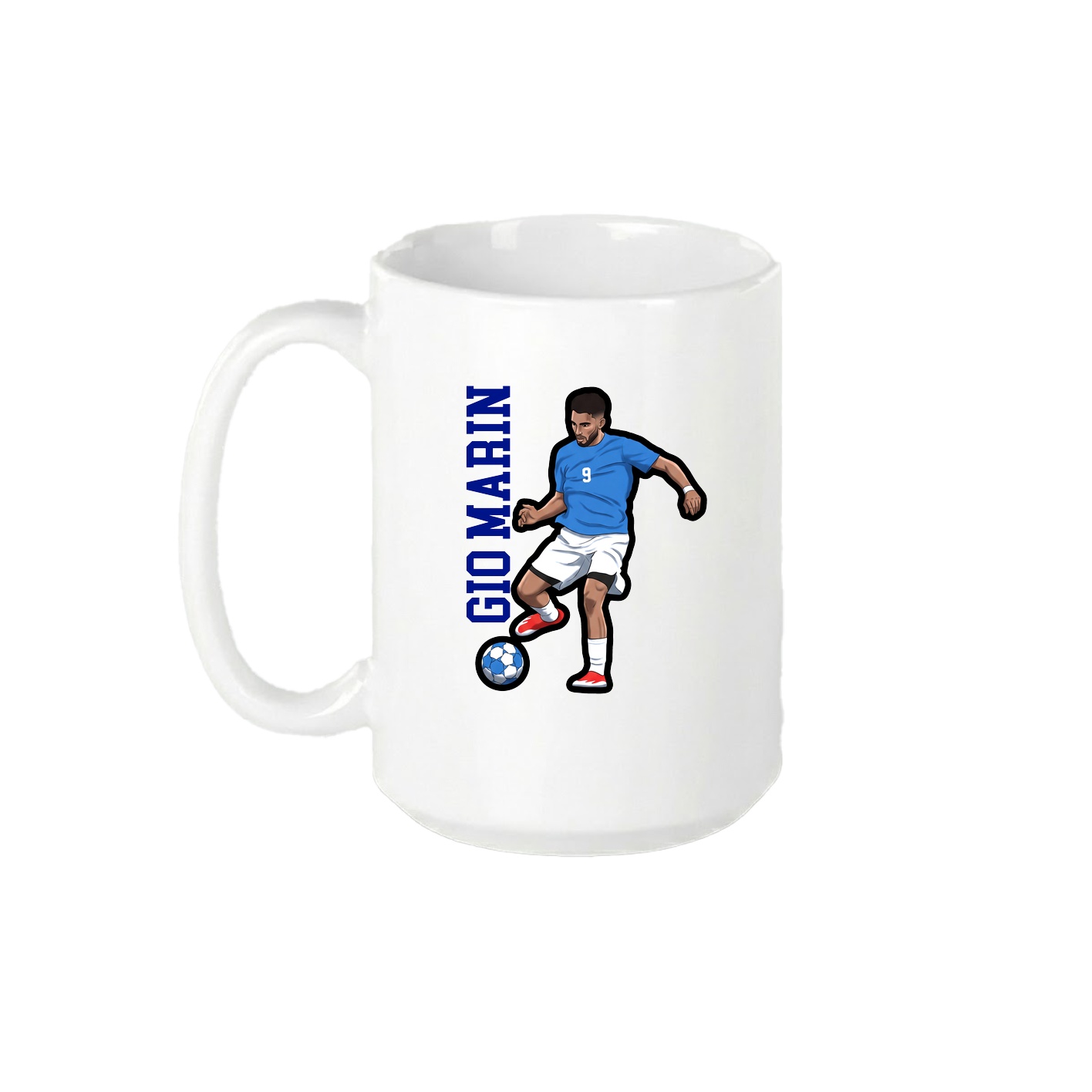 15oz Coffee Mug — Name Vertical in White