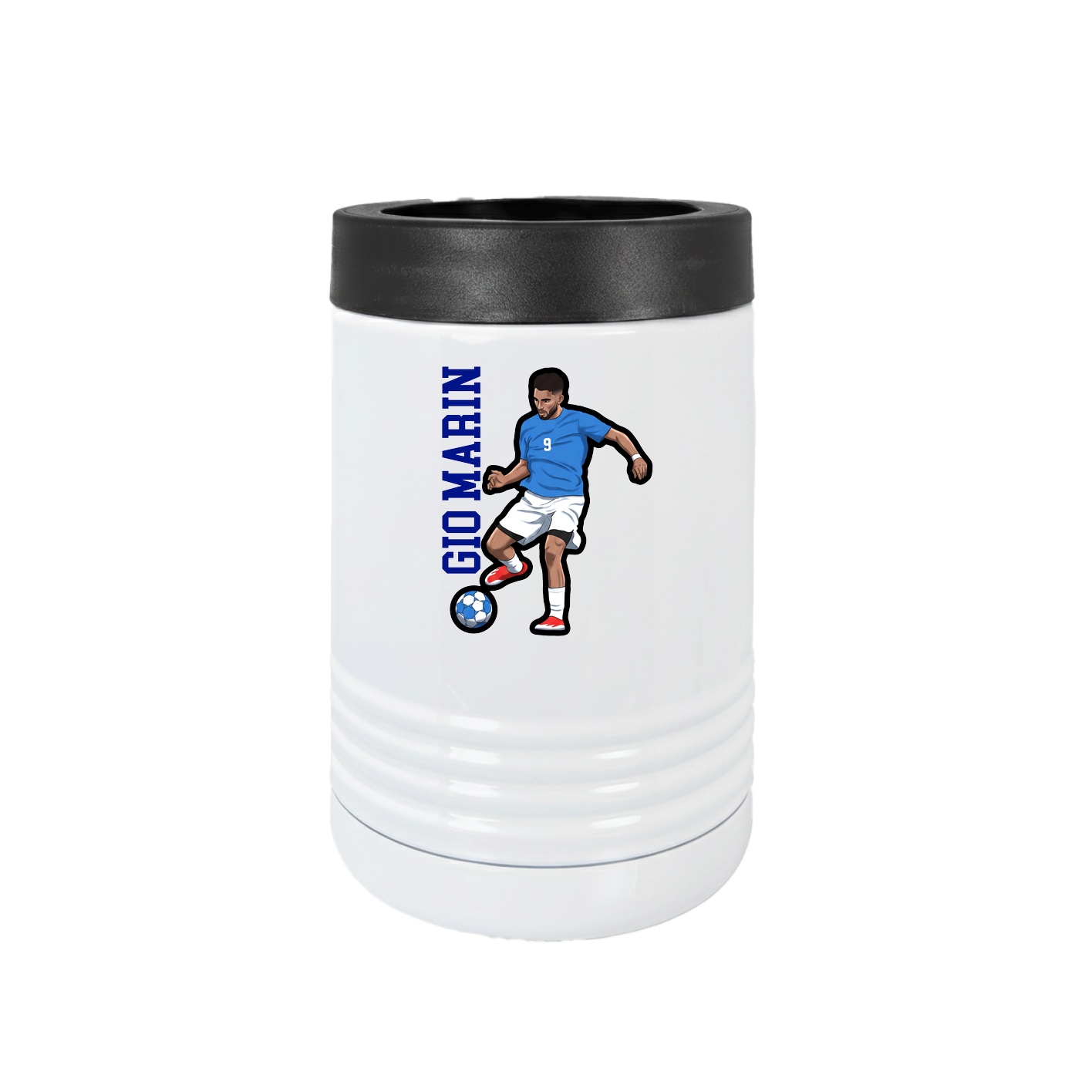 Beverage Holder — Name Vertical in White