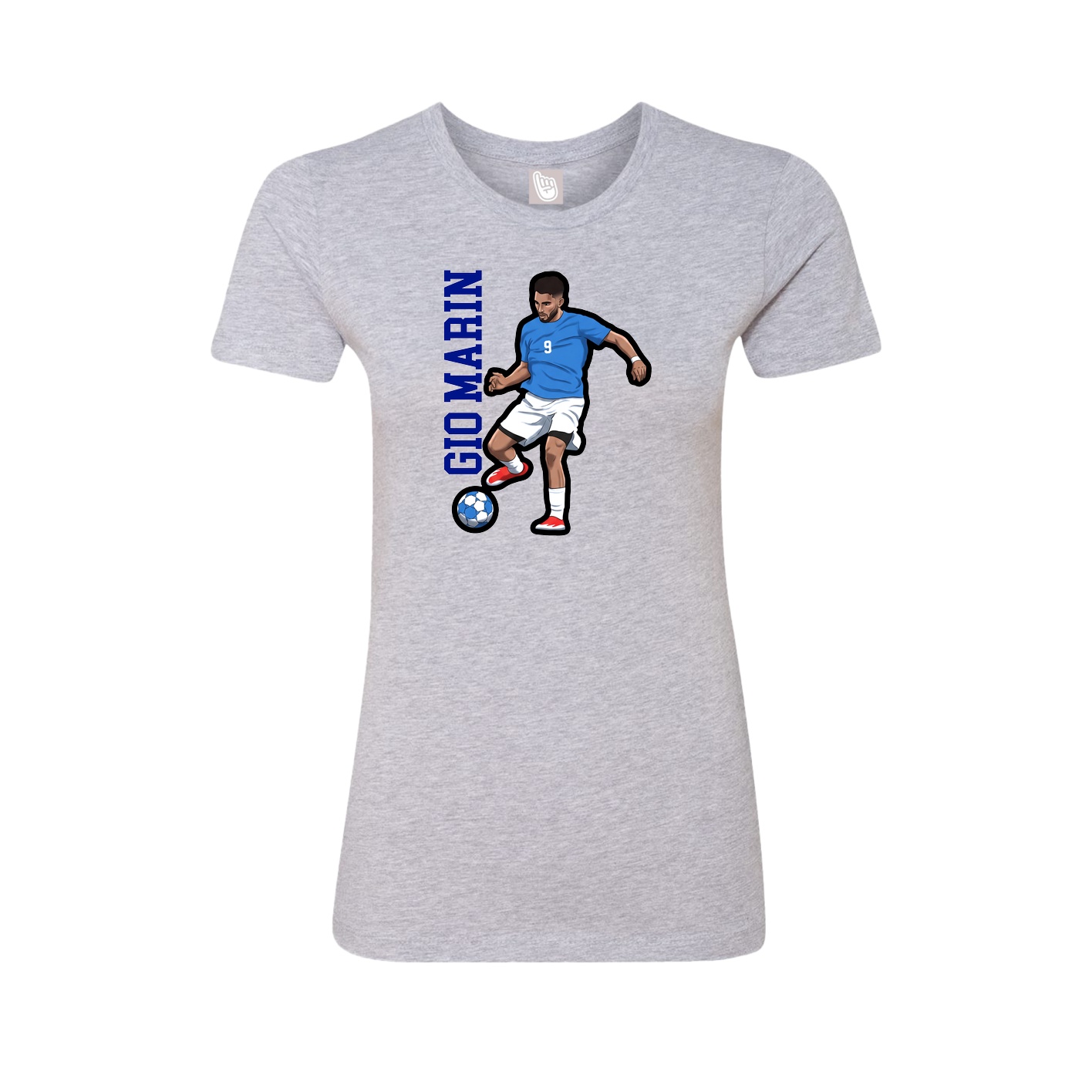 Womens Tee — Name Vertical in Grey