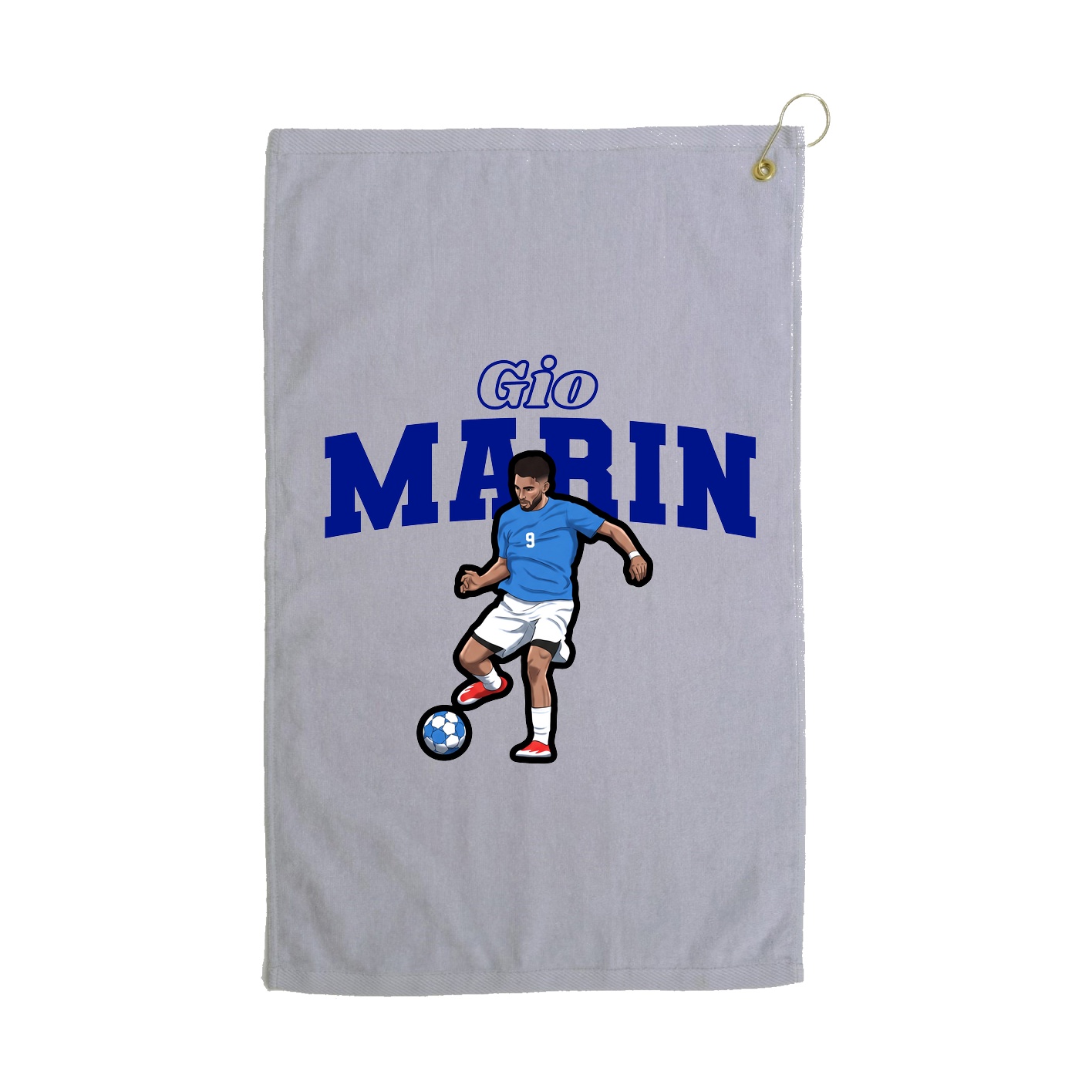 Golf Towel — Name Arch in Grey