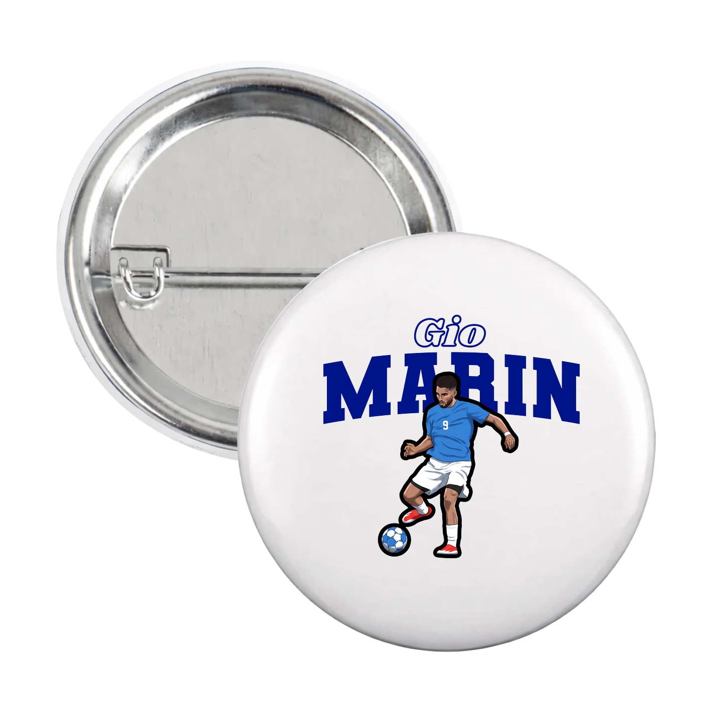 Game Day Button — Name Arch in White