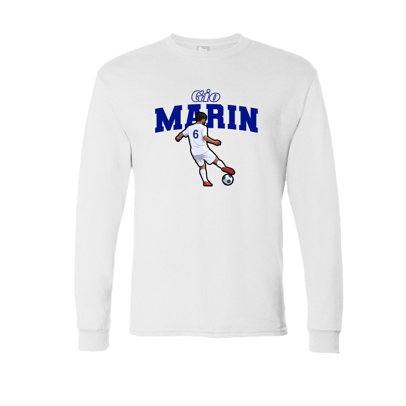 Long Sleeve Tee — Name Arch in White