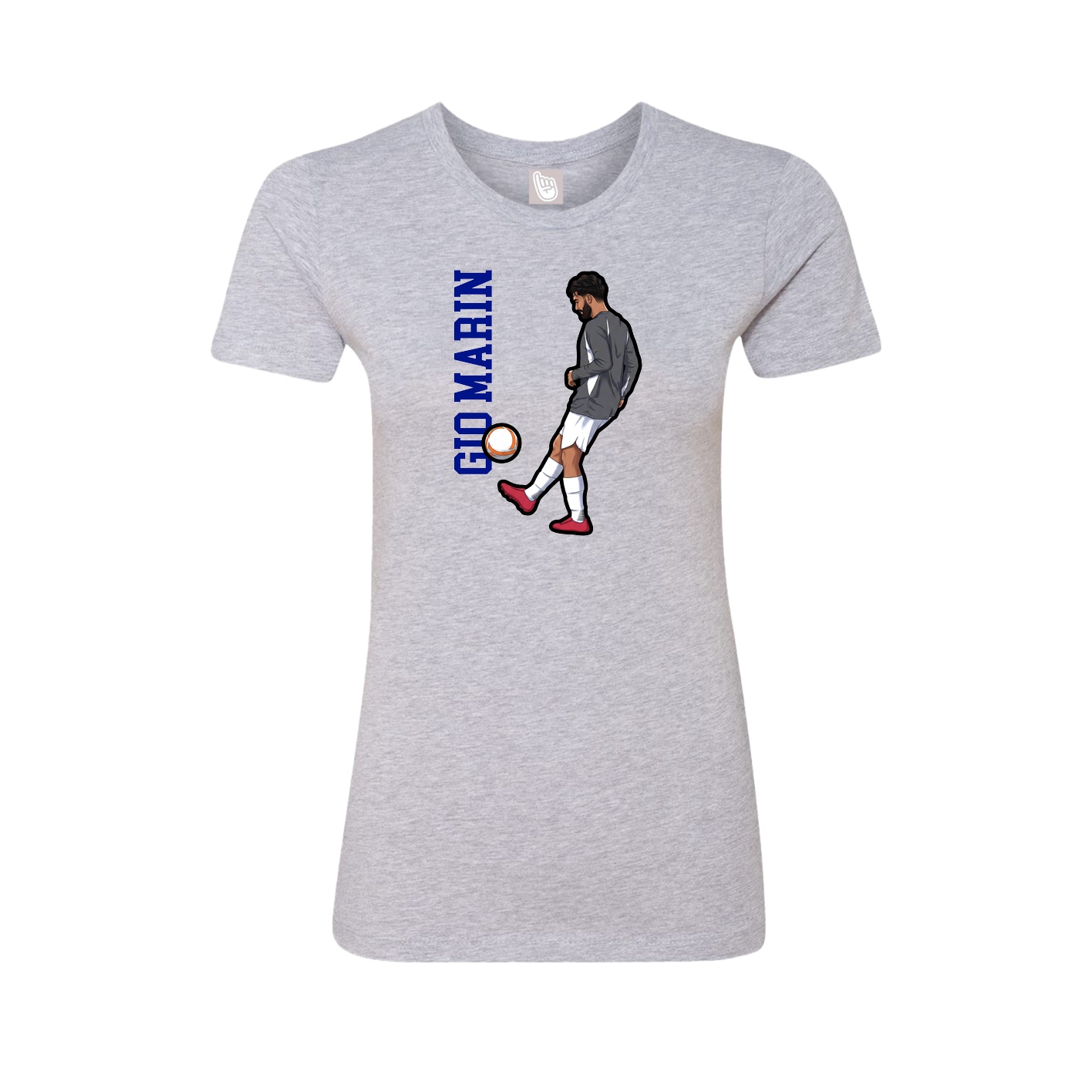 Womens Tee — Name Vertical in Grey