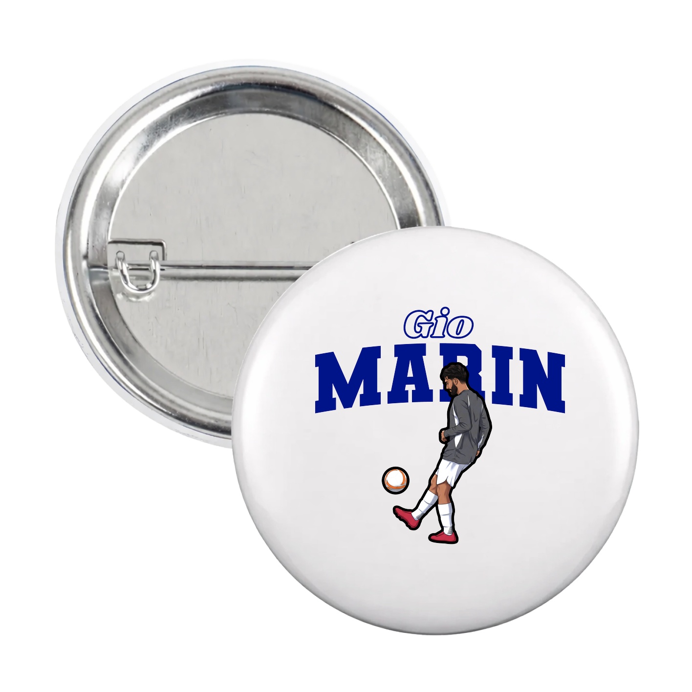 Game Day Button — Name Arch in White
