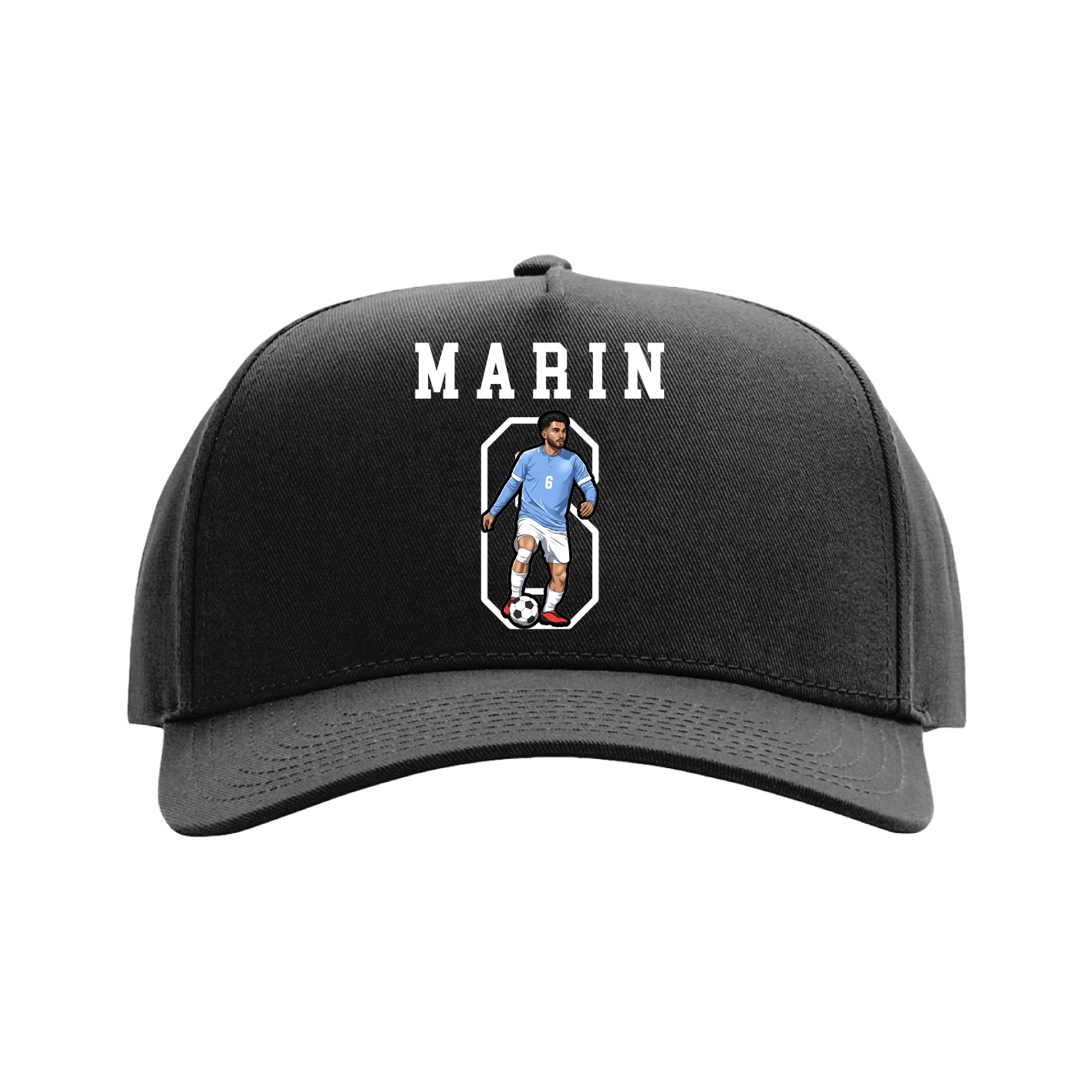 Full Fabric Five-Panel Champ Cap — Shirsey in Black