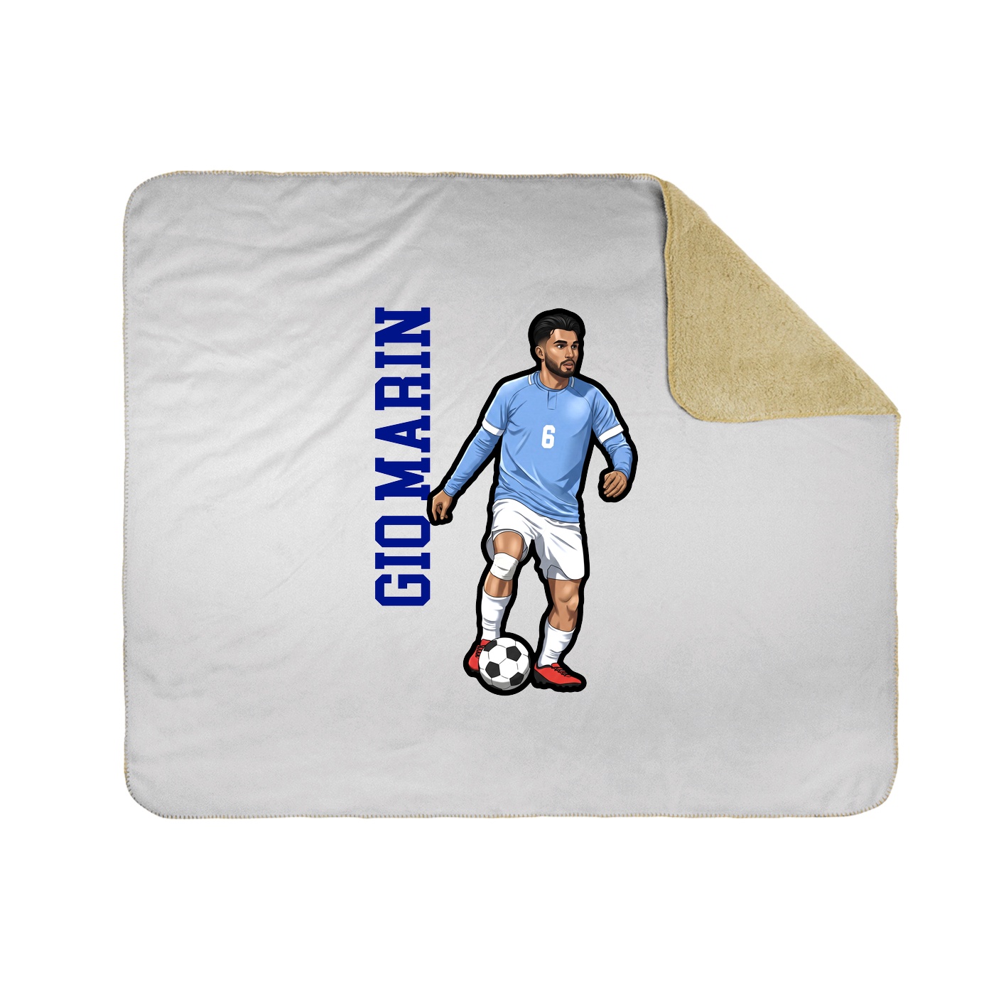 Throw Blanket — Name Vertical in White