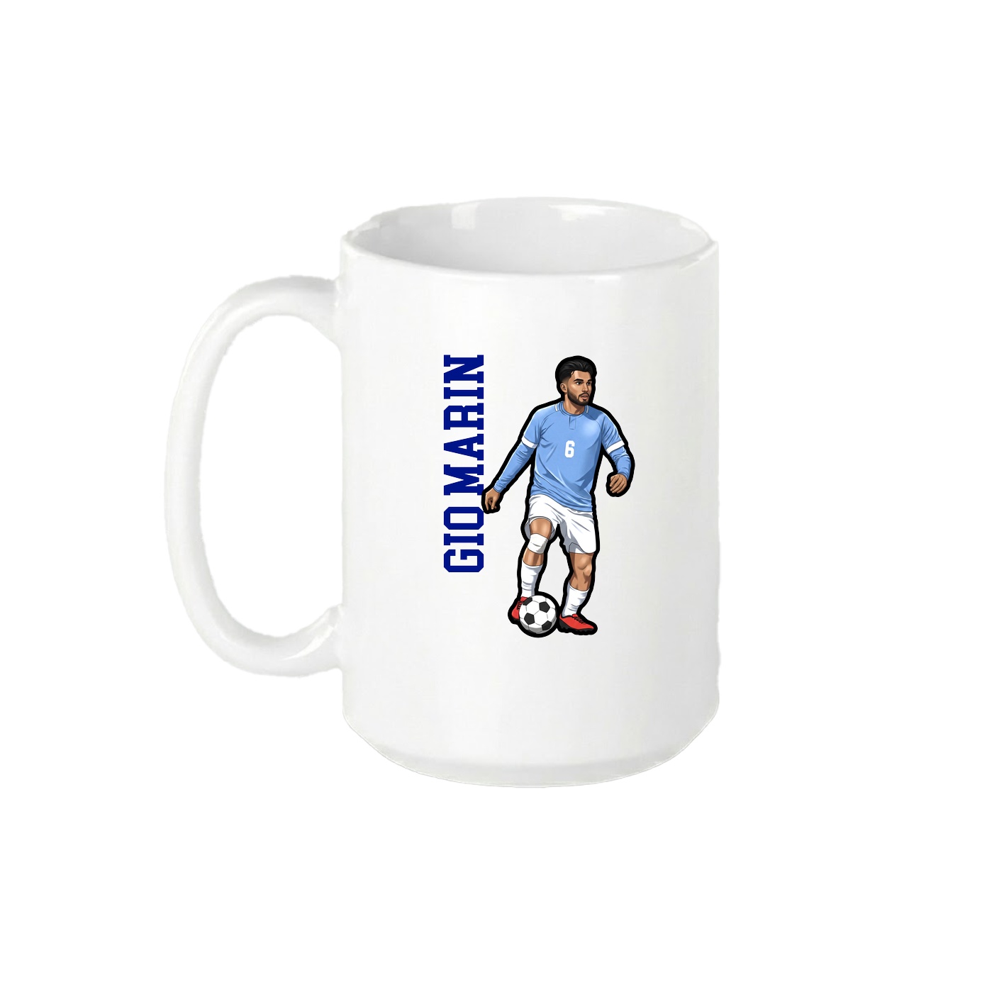 15oz Coffee Mug — Name Vertical in White