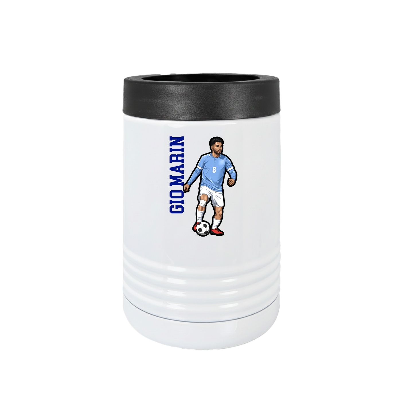 Beverage Holder — Name Vertical in White
