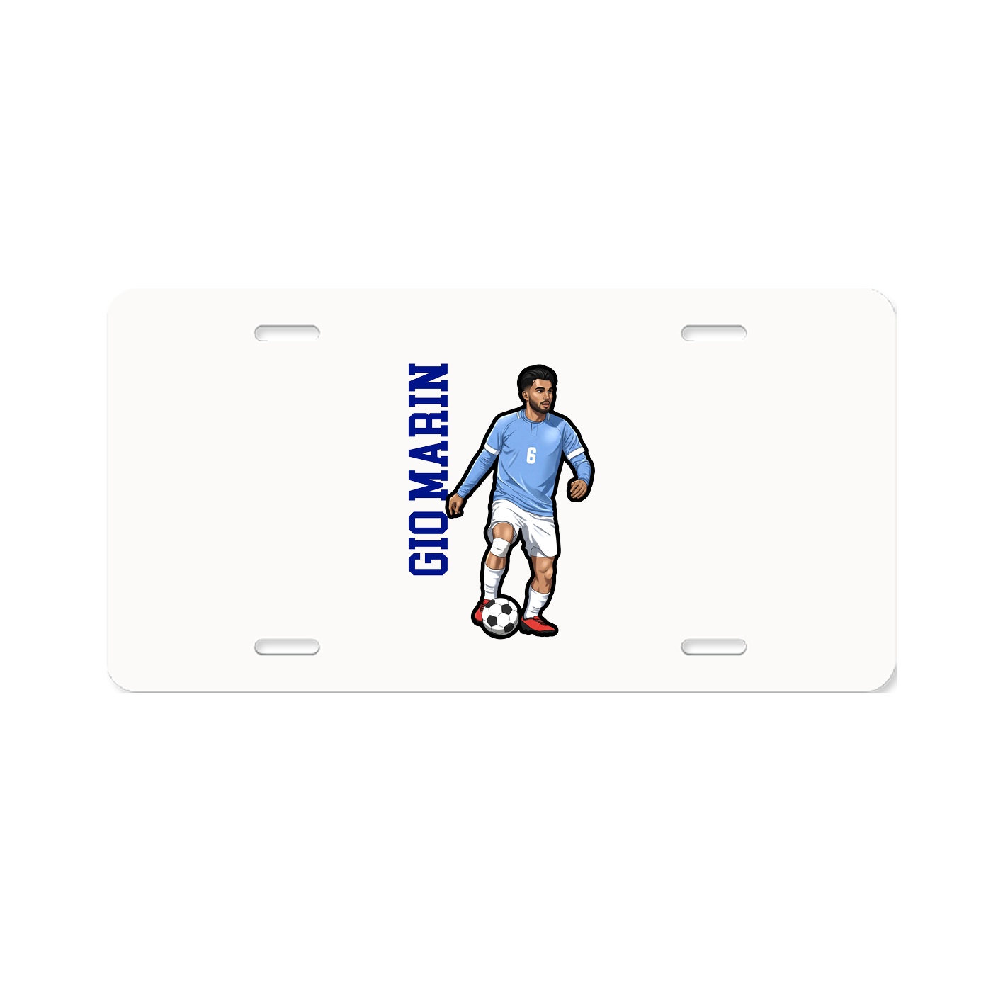 License Plate — Name Vertical in Classic