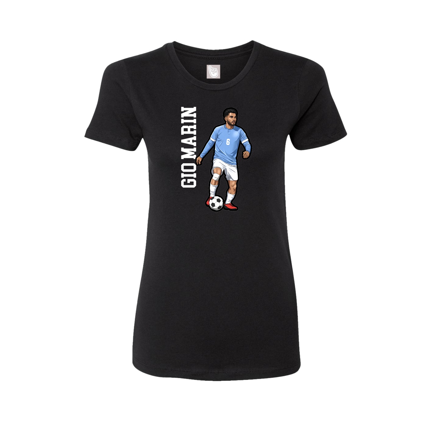 Womens Tee — Name Vertical in Black