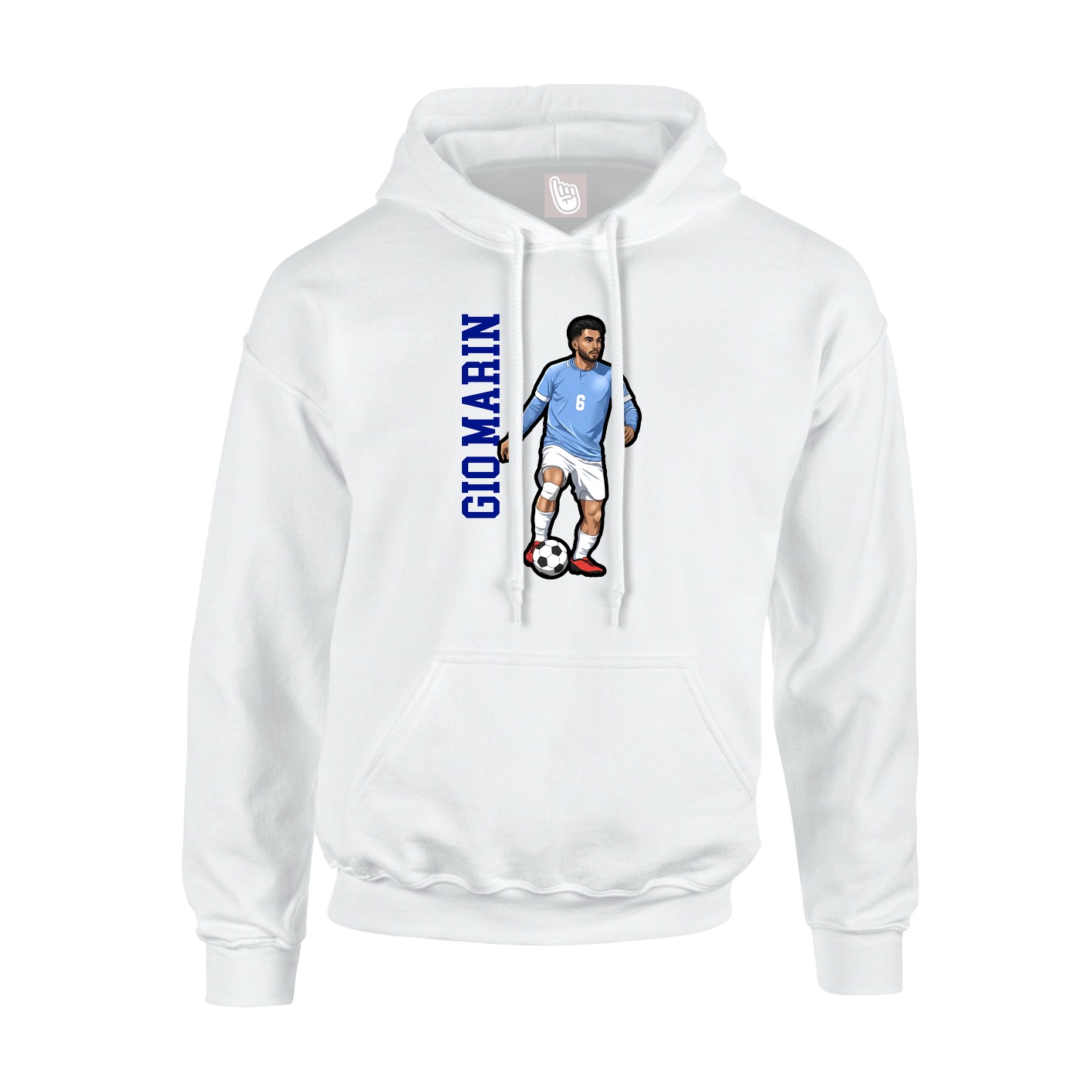 Hoodie — Name Vertical in White