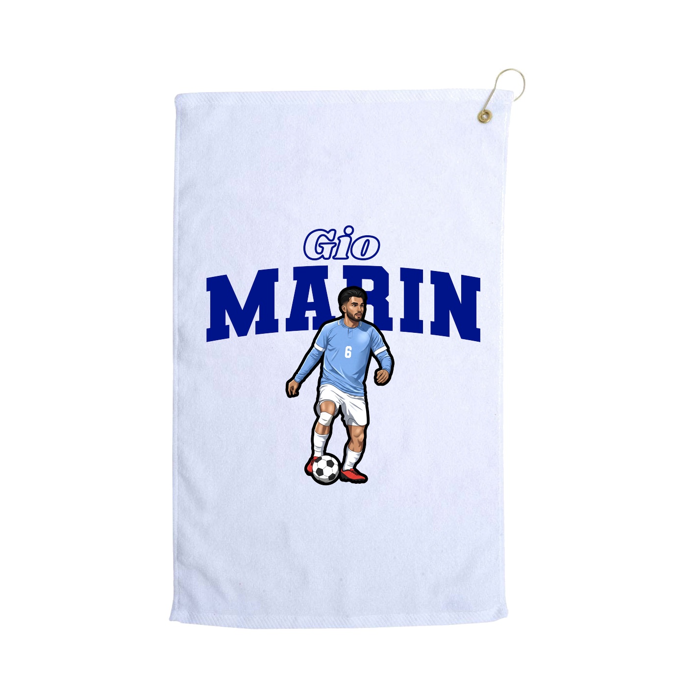 Golf Towel — Name Arch in White