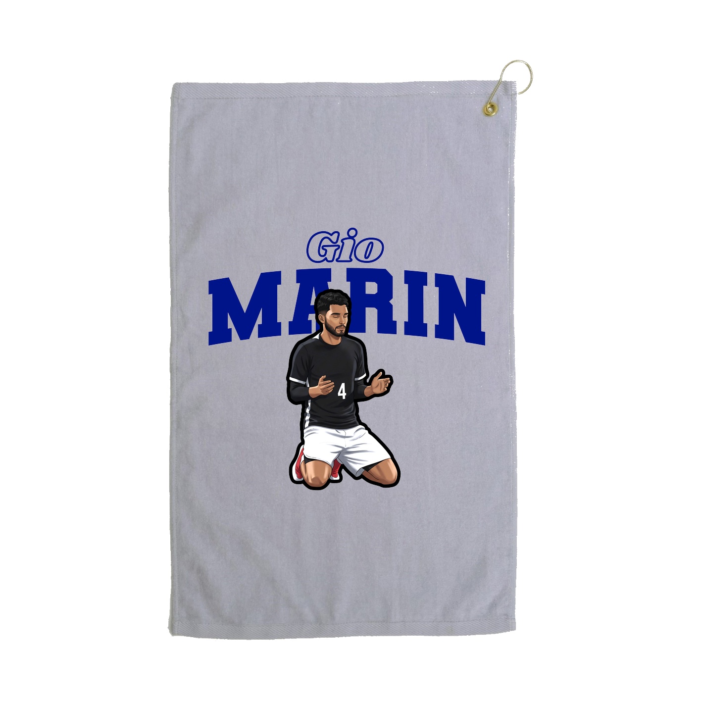 Golf Towel — Name Arch in Grey